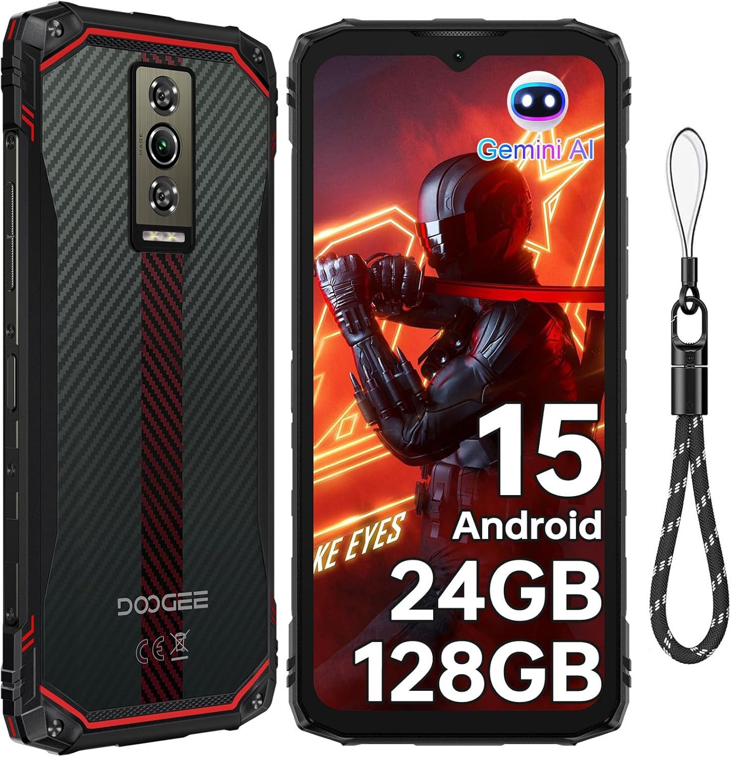 DOOGEE Blade10 Energy Android 15 Outdoor Smartphone (16,67 cm/6.56 Zoll, 128 GB Speicherplatz, 16 MP Kamera, IP68 Wasserdicht Baustellenhandy, 6150mAh, NFC, OTG, GPS)