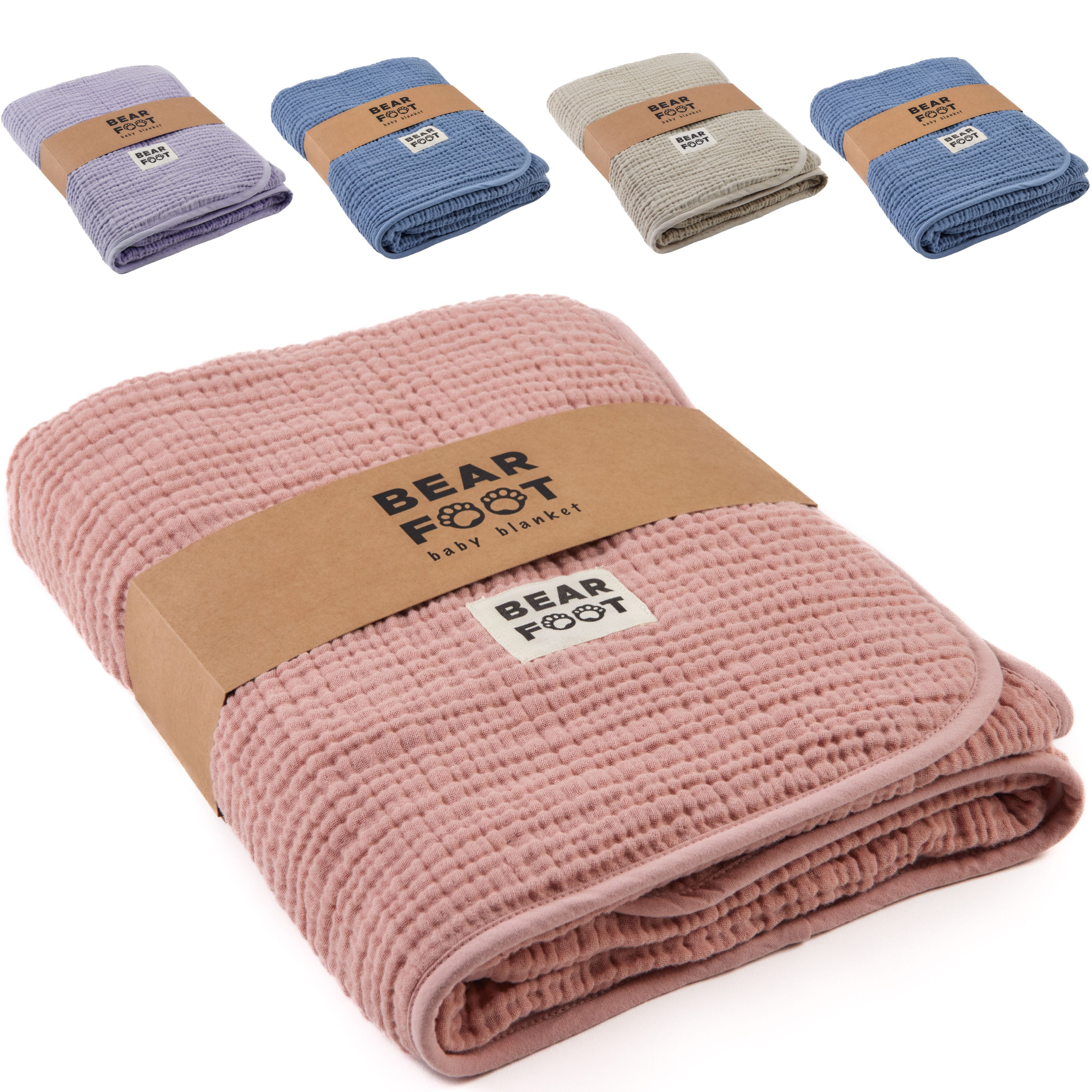 Babydecke Babydecke Musselin Fleecedecke flauschig weich - lila, BEARFOOT, günstig online kaufen