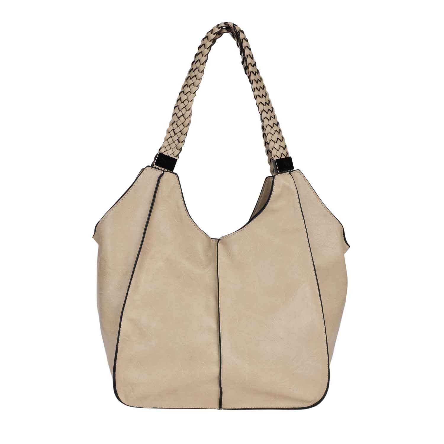 ITALYSHOP24 Schultertasche Damen XXL FLECHTOPTIK Hand-Tasche Shopper Businesstasche Workbag, Tote Bag Reisetasche Henkeltasche Beuteltasche Hobo Bag Weekender