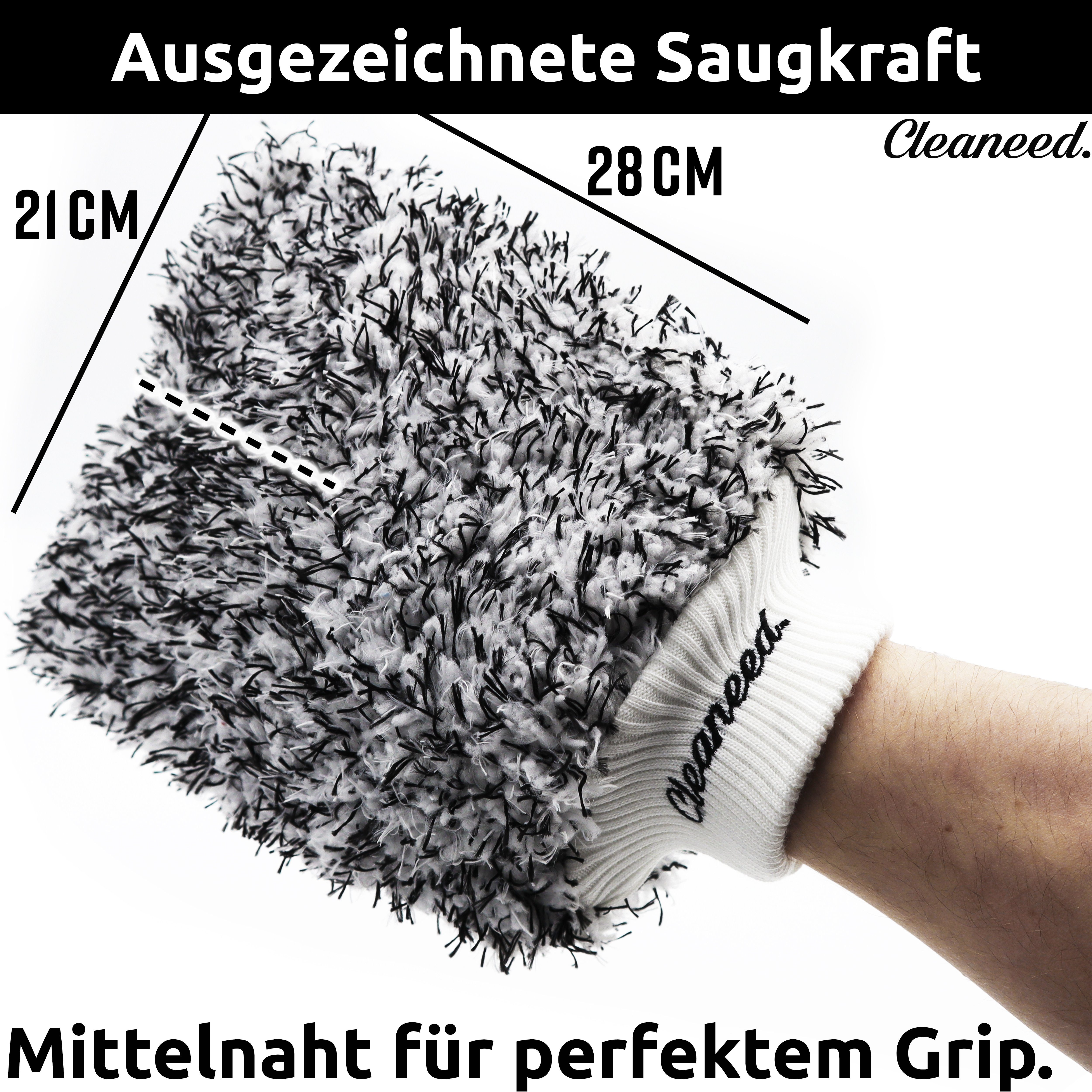 Cleaneed Waschhandschuh Premium Waschhandschuh, Extra Saugstark - Für Auto, Felgen und Motorrad - Autoschwamm