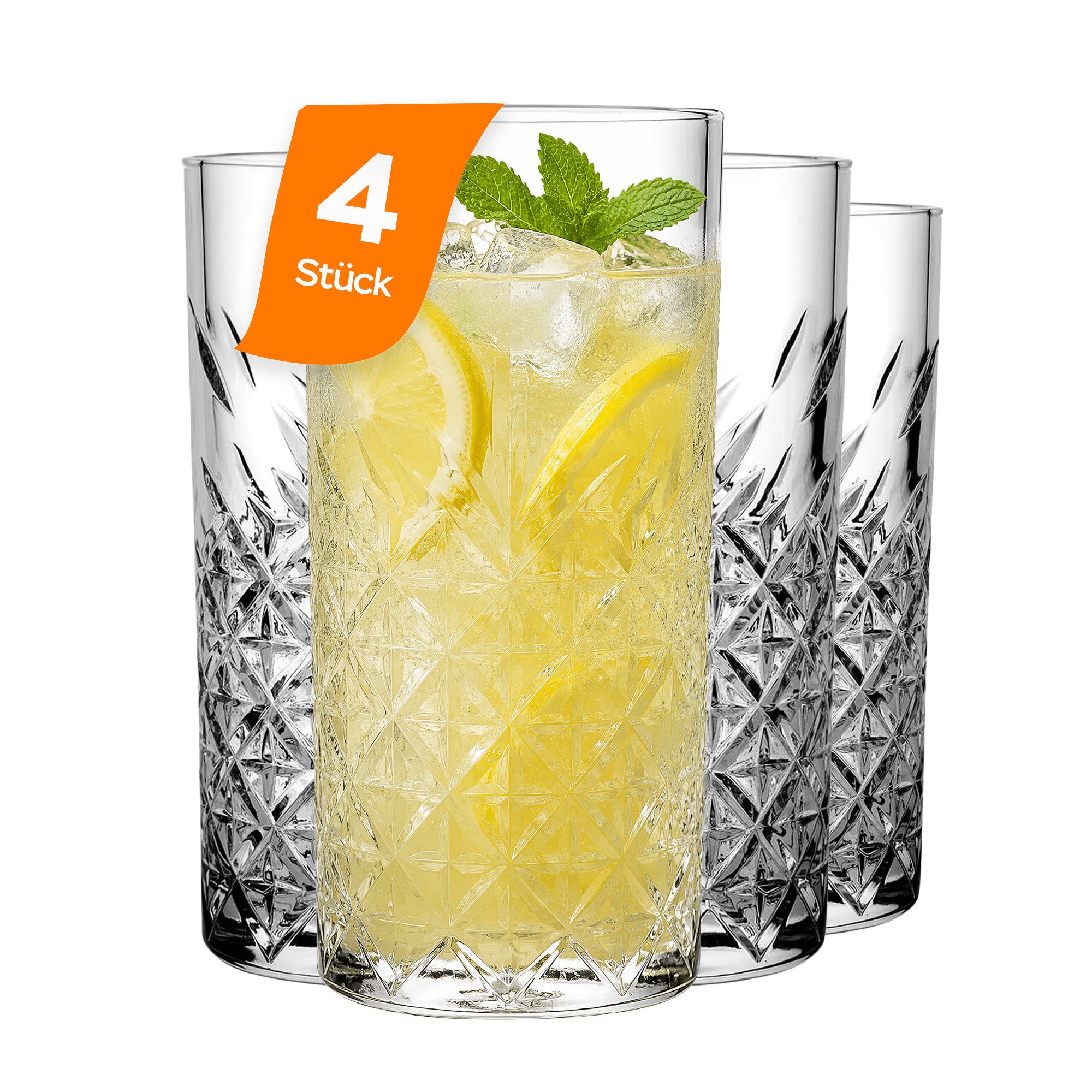 Pasabahce Gläser-Set Timeless Longdrinkglas, 6-tlg., Glas, Longdrinkglas, 295ml, 4er Set