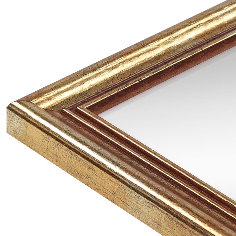 WANDStyle Wandspiegel H400, Gold, aus Massivholz im Stil Antik