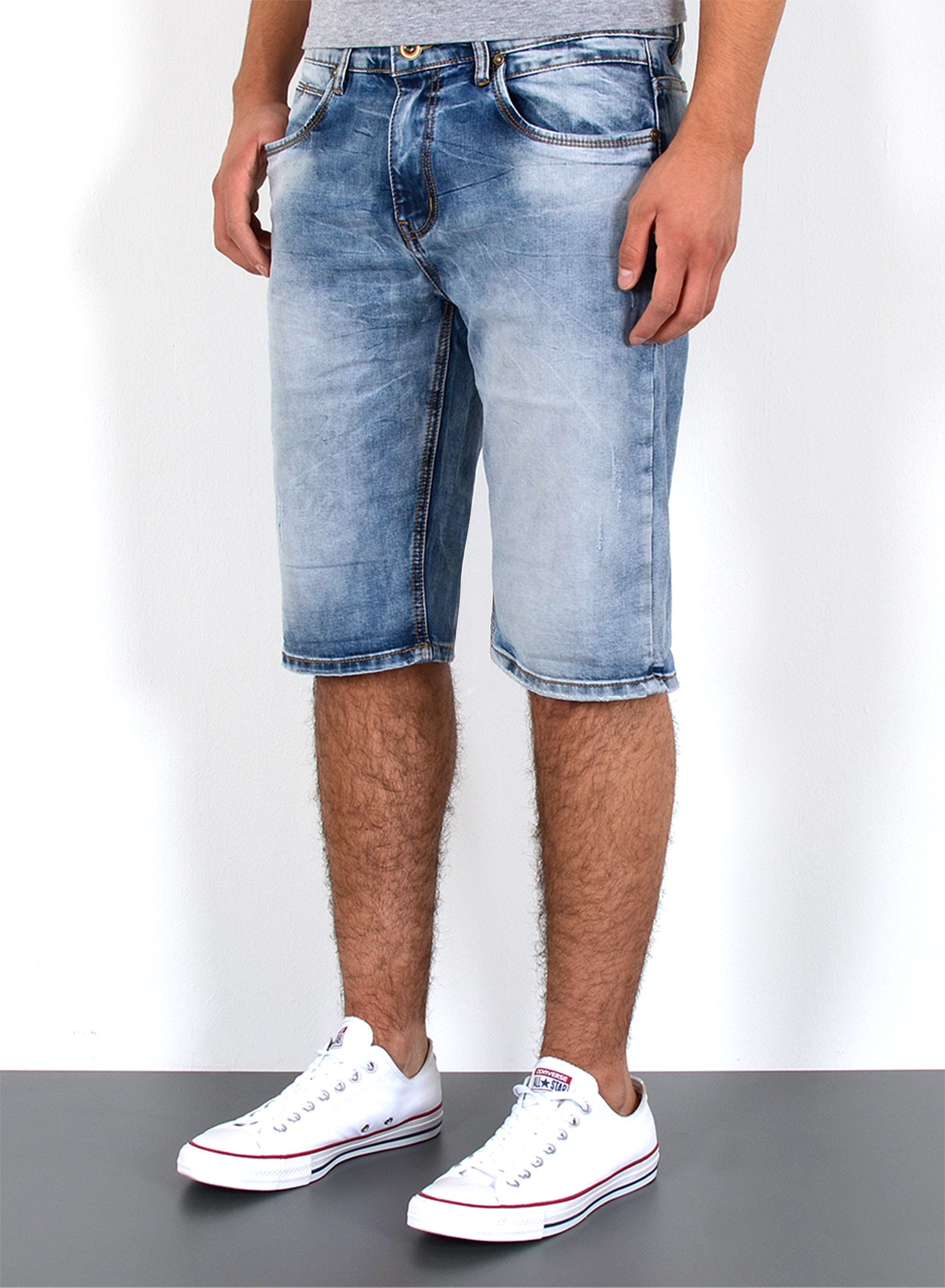 Hose Regular Herren Capri Jeans A406 Capri Jeansshorts Hose, Capri mit kurze / bis Herren Jeanshose Look, Jeans ESRA Größe, Plussize Comfort Herrren Shorts Jeans Shorts, Destroyed Shorts Straight Hose Herren Jeanshose Jeans Jeansshorts Pocket, Rissen mit 5 kurze Hellblau A363 Herren im Herren Übergröße Stretch, Herren Große mit