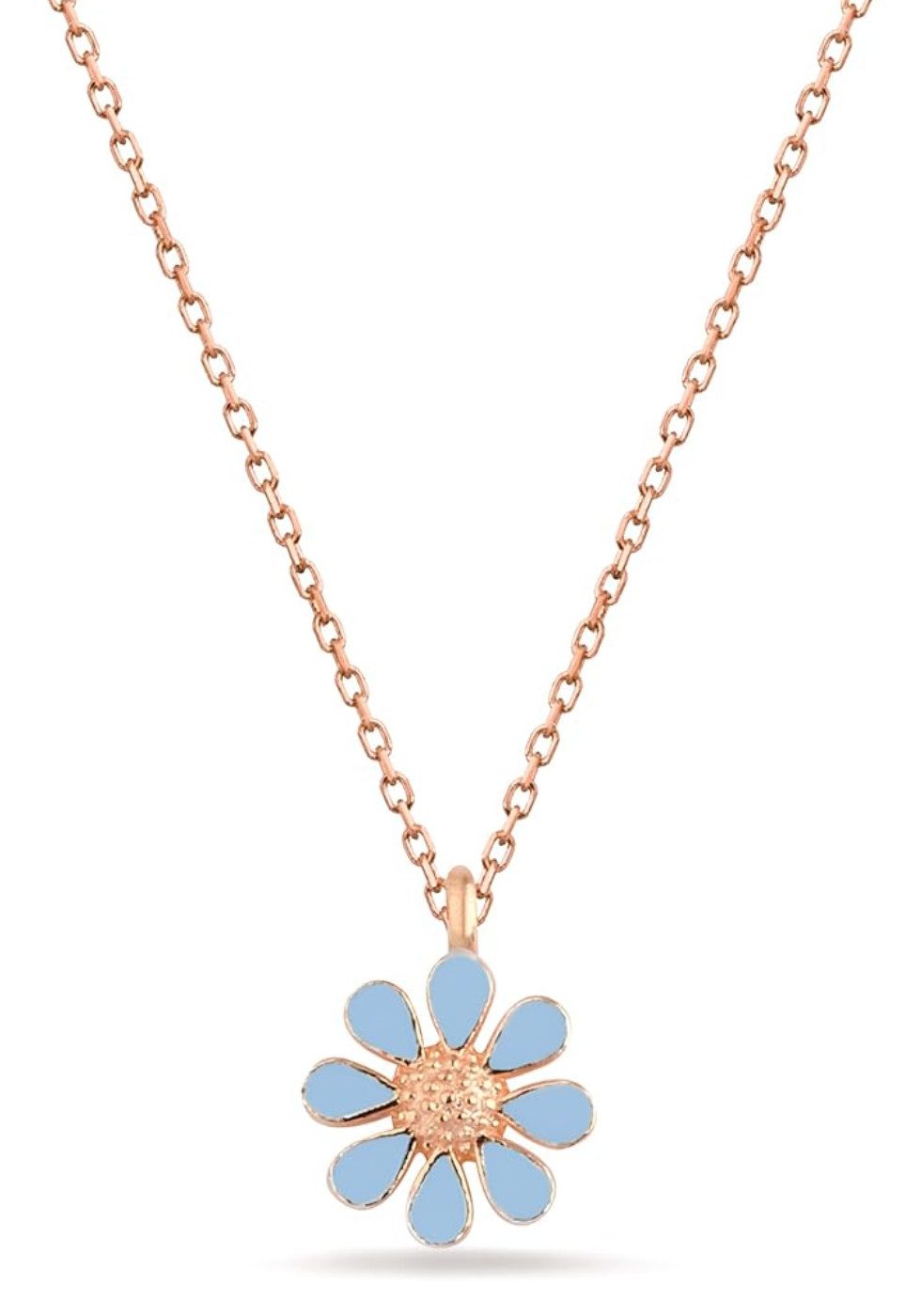 Charm-Kette Halskette Forgetmenot 925 Sterling Silber
