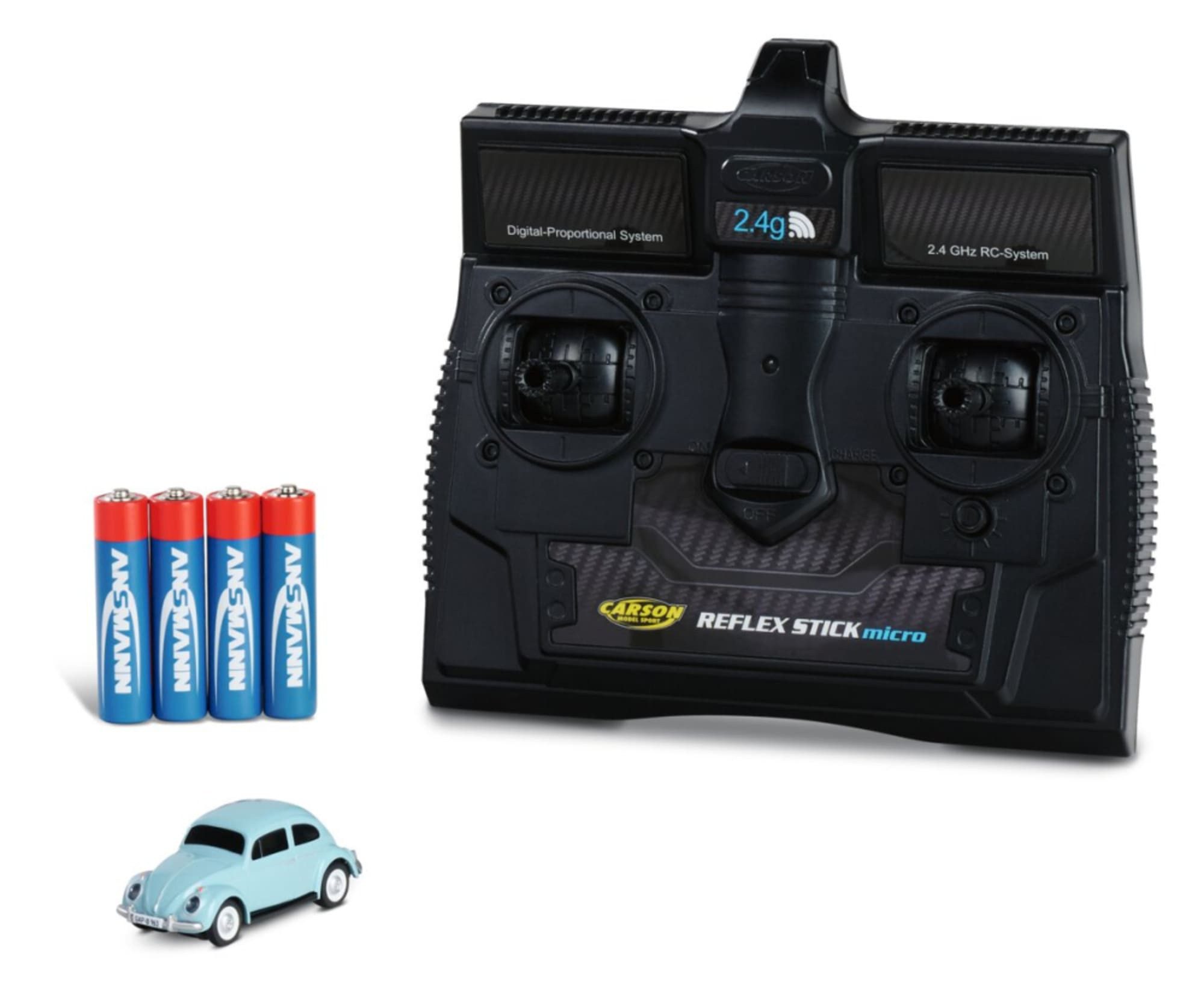 CARSON RC-Traktor Carson 1:87 RC VW Beetle bahamablau