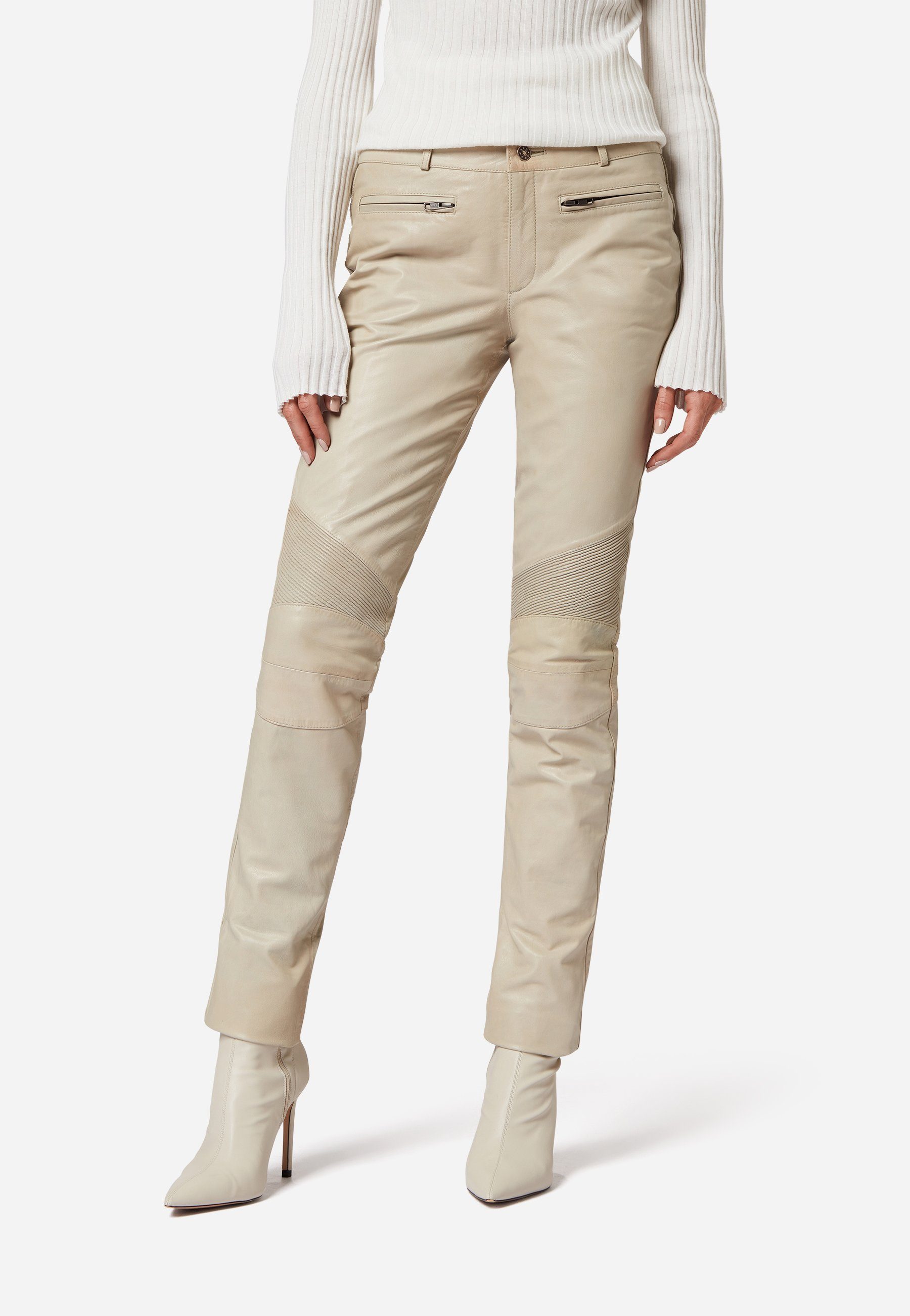 RICANO Lederhose Donna Lederhose mit Biker-Elementen günstig online kaufen