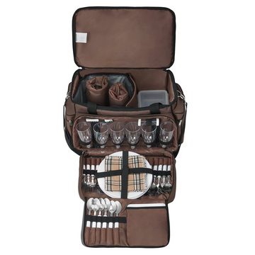 anndora Picknickkorb XXL Picknicktasche 6 Personen Vollausstattung 57 Teile - Farbwahl