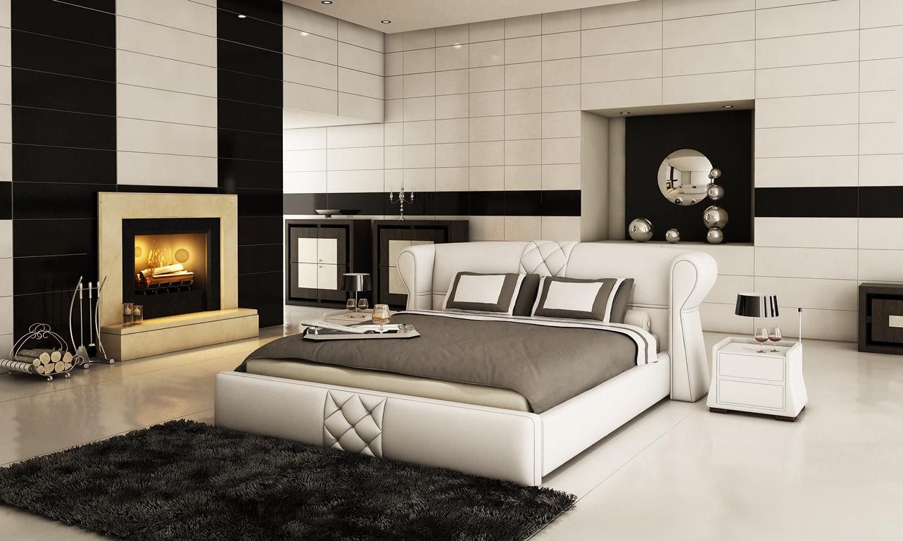 Xlmoebel Lederbett Doppelbett aus hochwertigem Leder mit elegantem Design (Designer Bett B1312), Hergestellt in Europa