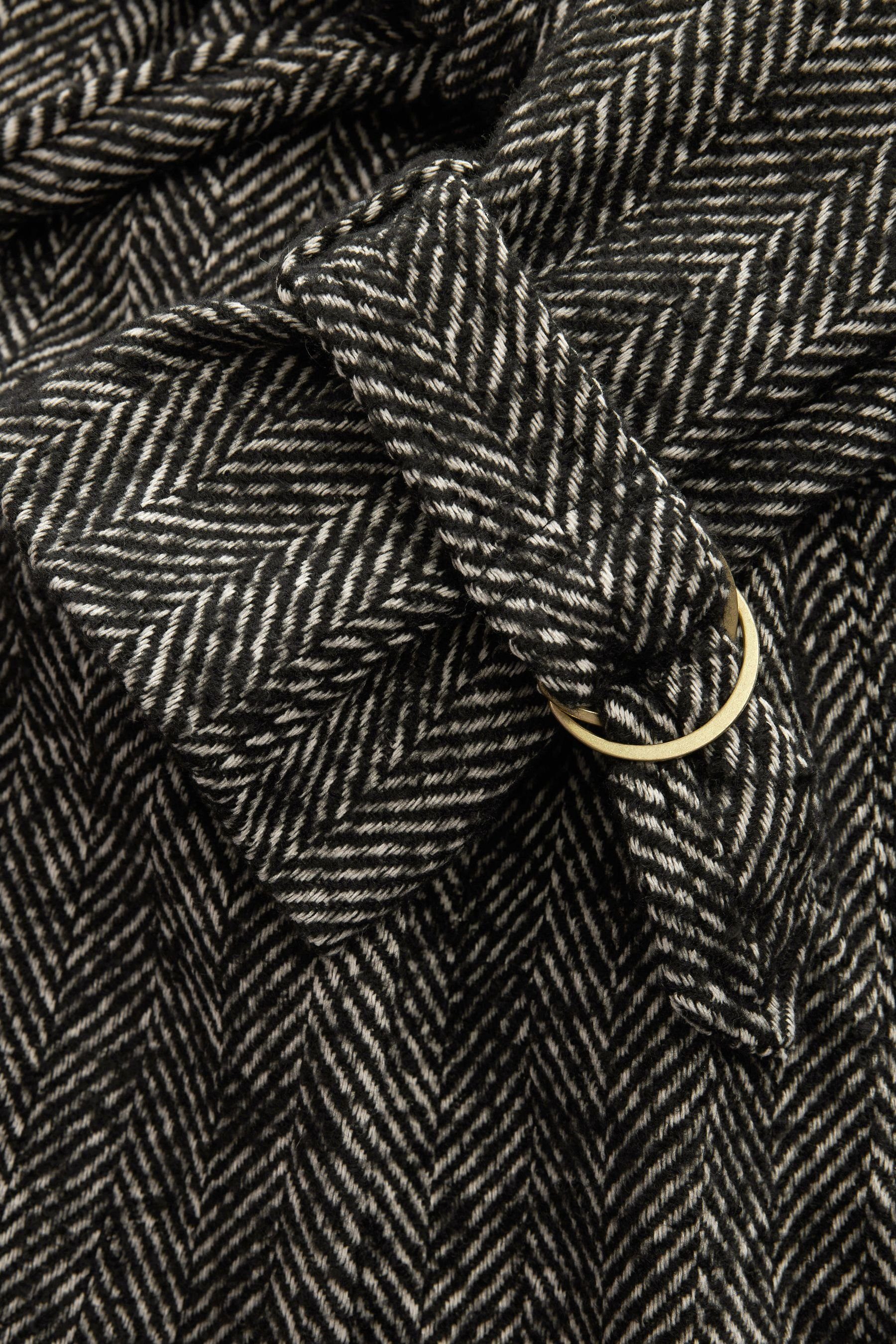 Next Trenchcoatstil Textured (1-tlg) Monochrome Herringbone Mantel im Trenchcoat