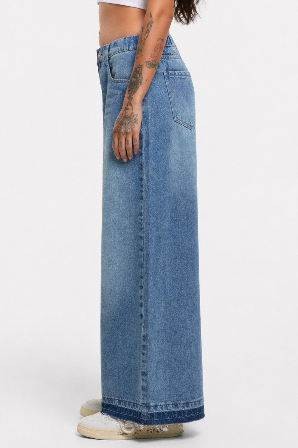 urbandreamz Weite Jeans Damen Wide Leg Jeans Hose mit hoher Taille Retro Pant High Waist Weit geschnitten, robuster Jeansstoff, Baggy