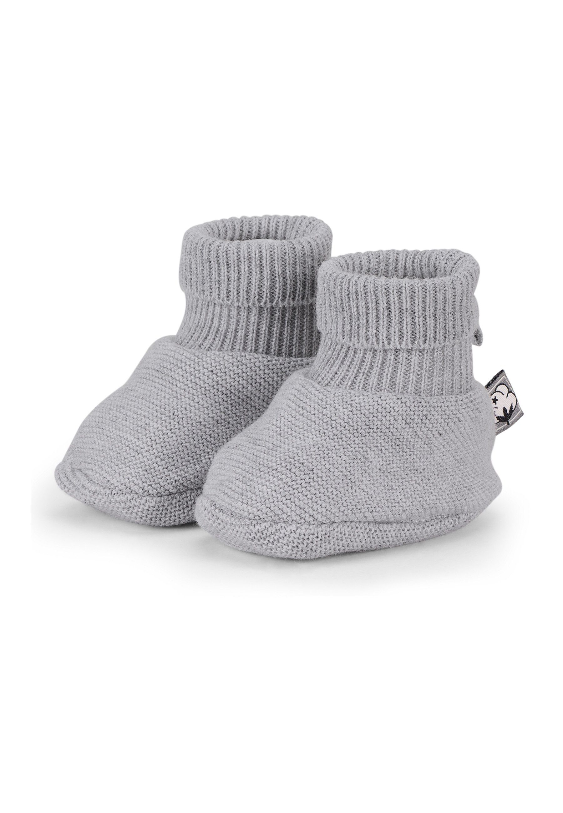 Sterntaler® GOTS Strick-Schuh Outdoorschuh (1-tlg) Baby Strickschuhe 100% Bio-Baumwolle mit Bündchen - Nachhaltiger Strickschuh Baby-Schuh für Mädchen und Jungen - Süße Babyschuhe - Stoffschuhe ideal für den Winter grau