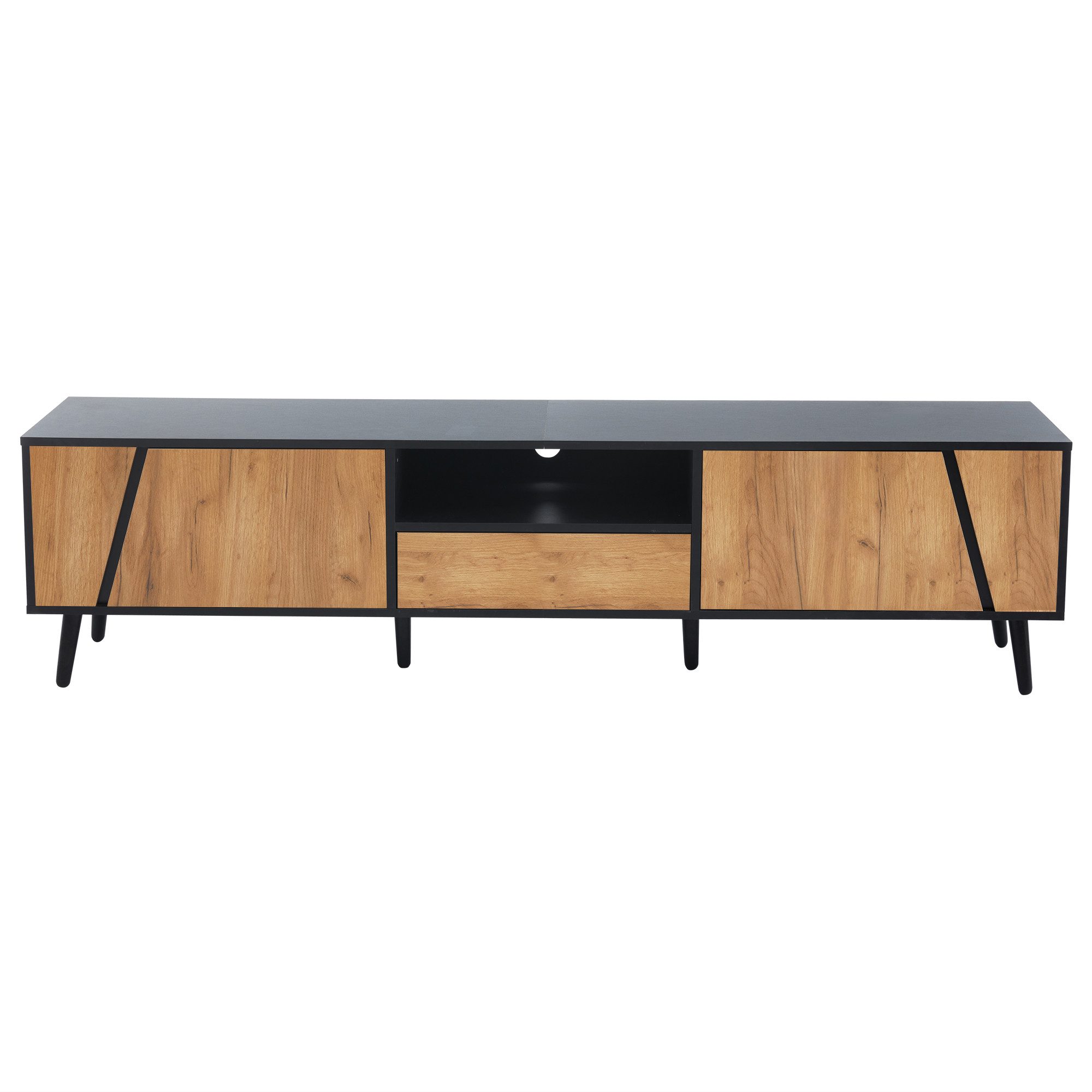 KLAM HOME Lowboard TV-Schrank mit Schubladen und 2 Schränken, 180*40*46cm ( günstig online kaufen