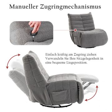 MODFU TV-Sessel mit Massage und Wärmefunktion (Elektrischer Massagesessel, Fernsehsessel, Drehsessel), mit 360° Drehfunktion und Timer, Fernbedienung