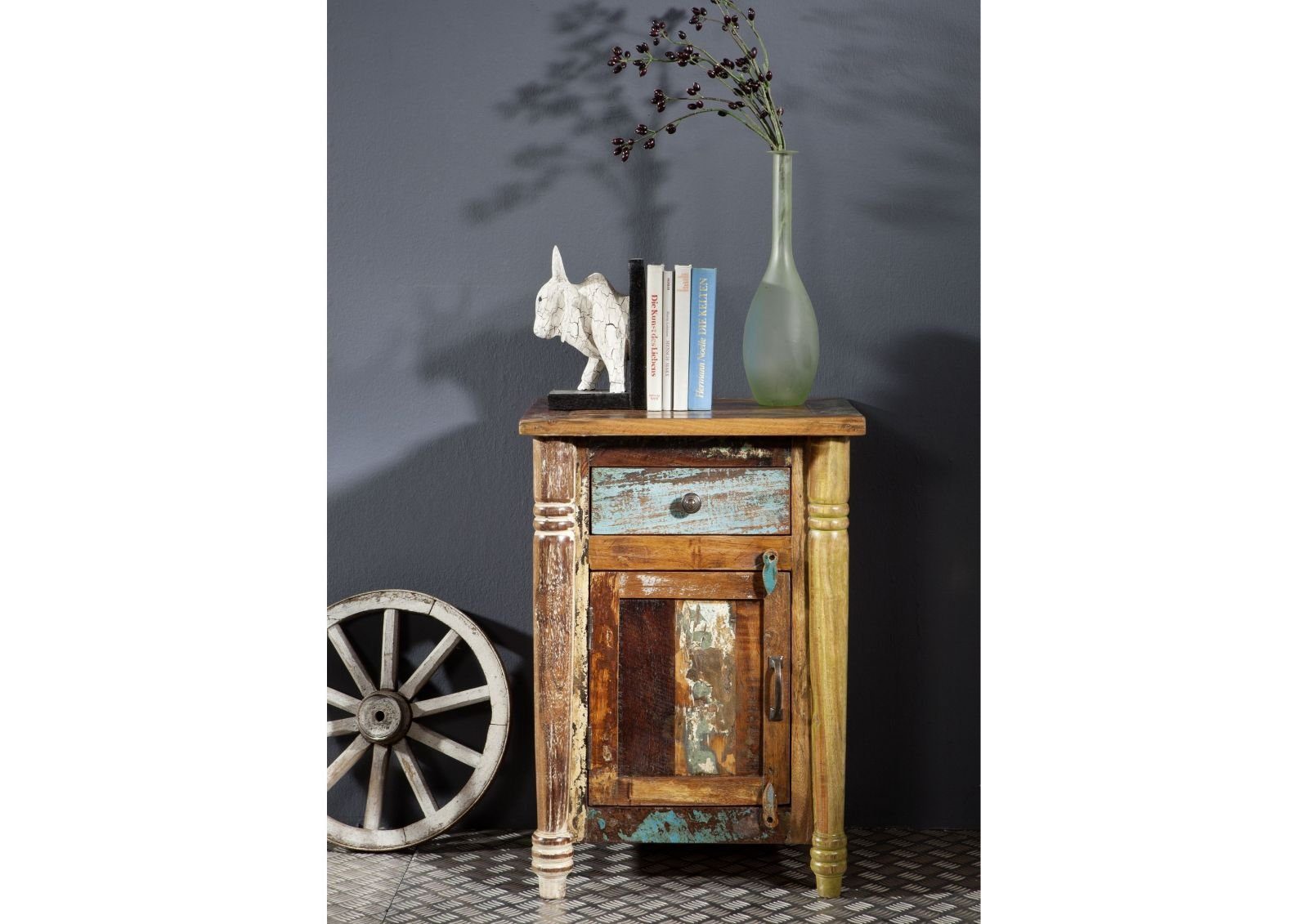 Massivmoebel24 Nachttisch FABLE (Nachttisch Altholz 50x42x70 günstig online kaufen