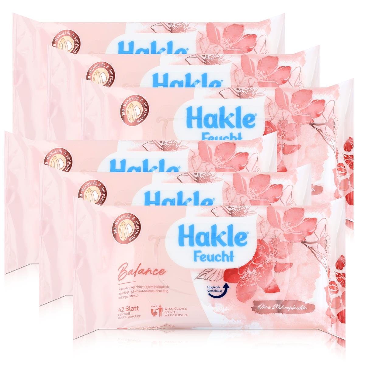 HAKLE feuchtes Туалетная бумага Hakle Feucht Balance 42 Blatt - Feuchttücher, Туалетная бумага (6er Pac