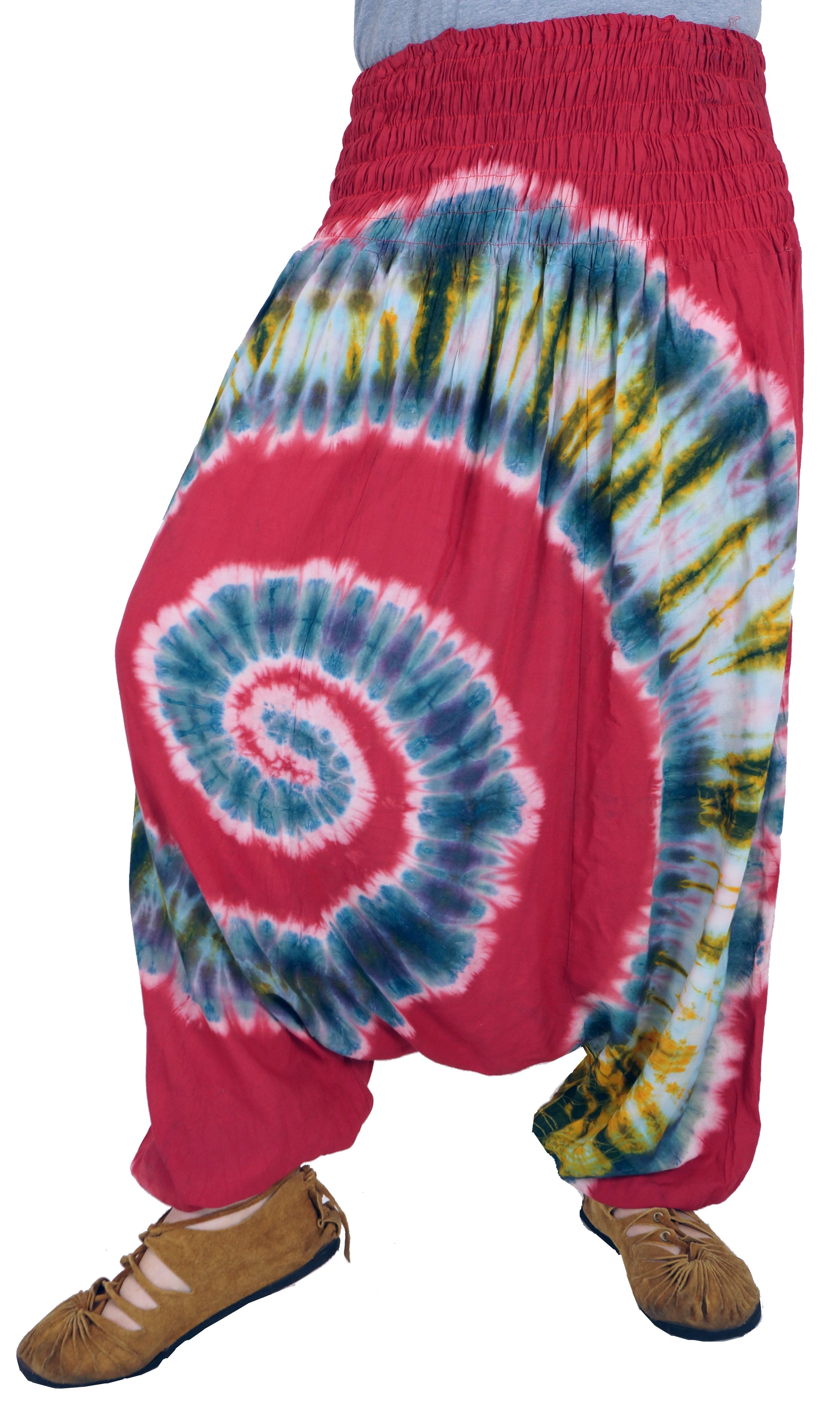 Guru-Shop Relaxhose Batik Afghani Hose, Haremshose, Pluderhose,.. Ethno Style, alternative Bekleidung