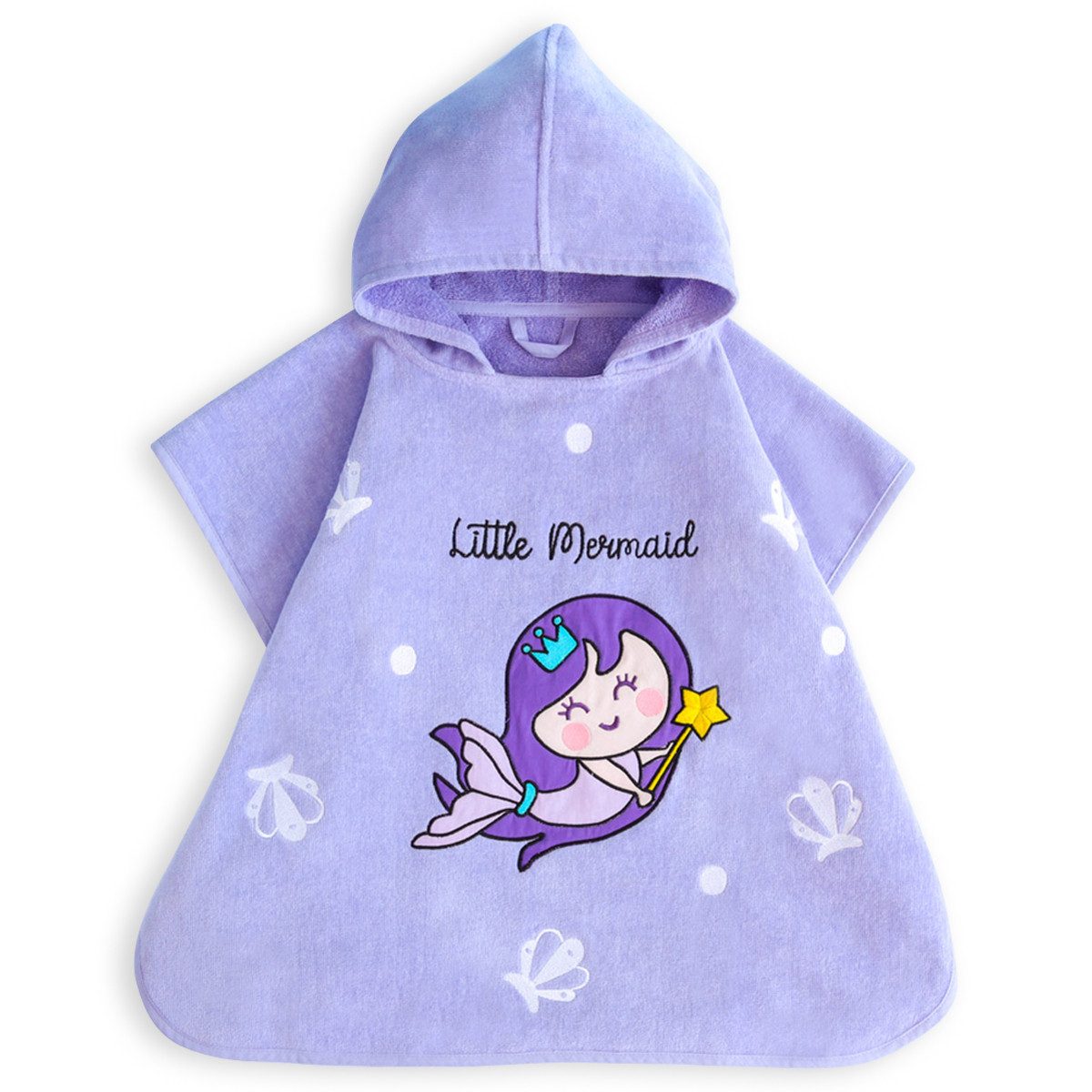 MILK&MOO Poncho Milk&Moo Little Mermaid Badeponcho für Kinder – Lila, weich & saugfähi (1-St)