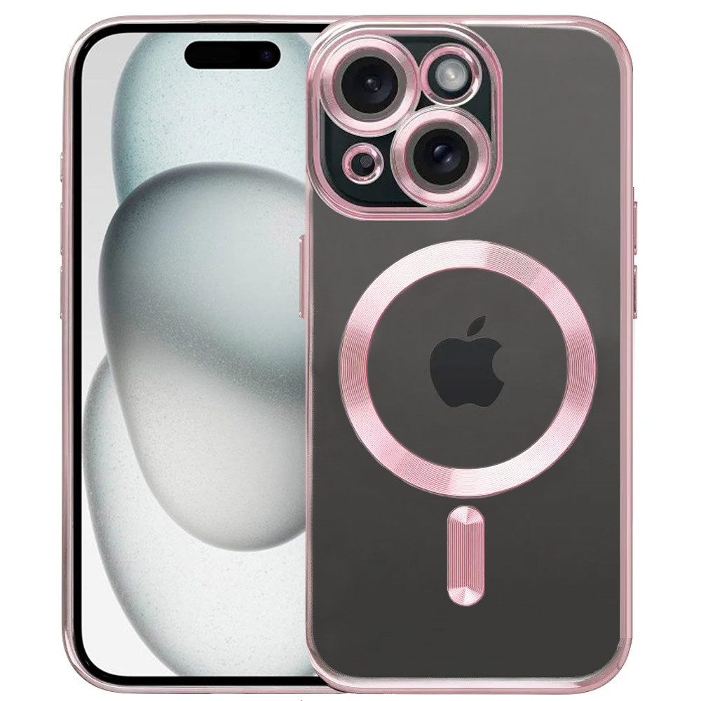 FITSU Handyhülle Transparente Hülle für iPhone 15 Case MagSafe kompatibel Kameraschutz 6,1 Zoll, Durchsichtige Handyhülle für iPhone 15 Schutzhülle mit farbigen Rahmen