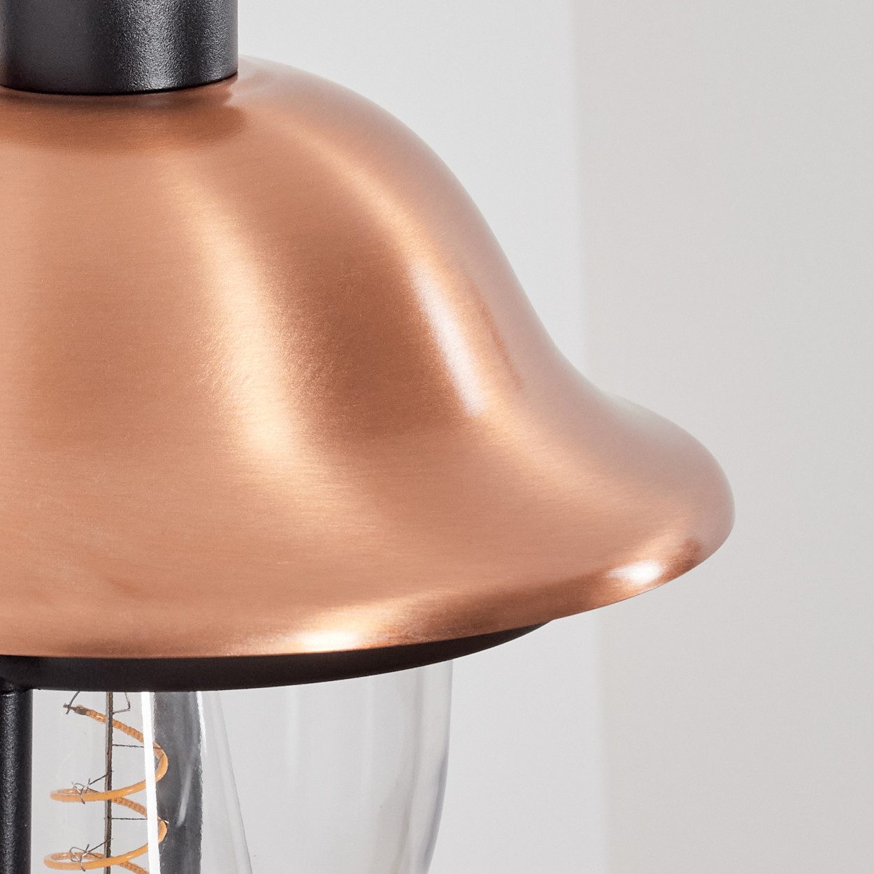 hofstein Außen-Wandleuchte Außenwandlampe aus Metall/Kunststoff in Schwarz/Kupfer/Klar, ohne Leuchtmittel, Wandleuchte außen im Vintage/Antik/Landhaus-Design, E27, IP44