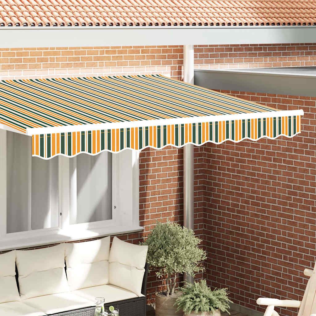 furnicato Markise Moderne Markisenblende 230 x 20 cm in Grün und Gelb UV-beständige Markisenfranse, wasserabweisend für Garten und Terrasse