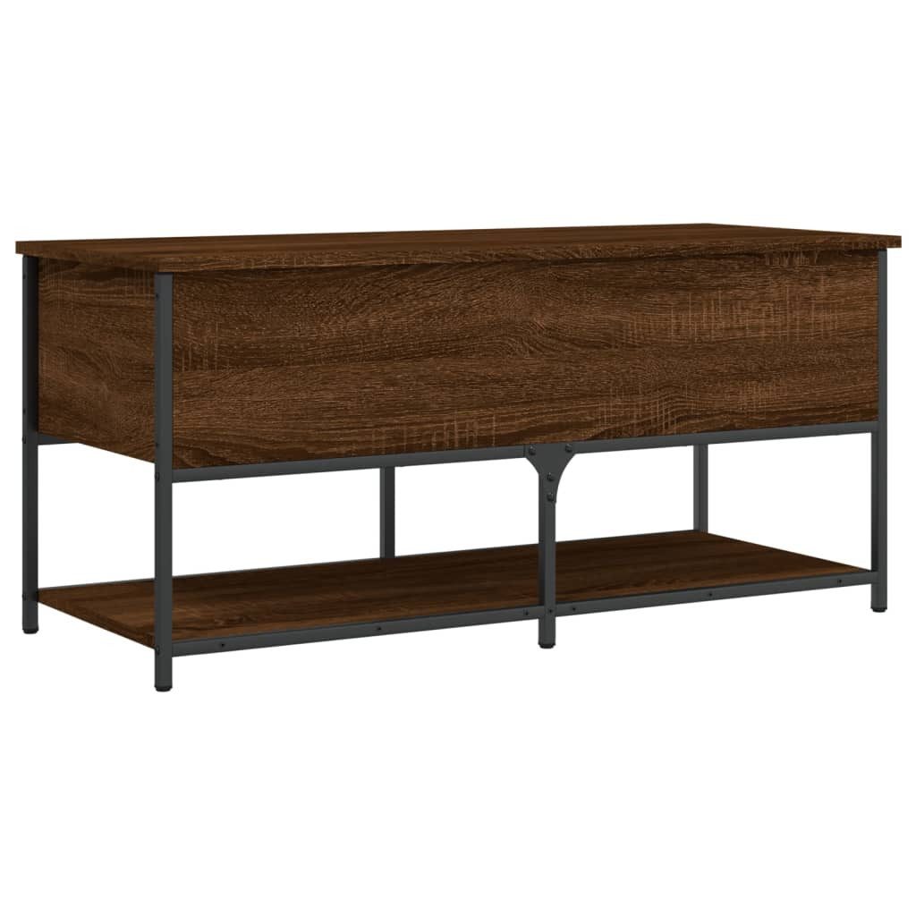 furnicato Truhenbank Flurbank 100 x 42,5 x 47 cm Braun Massivholz, Metall