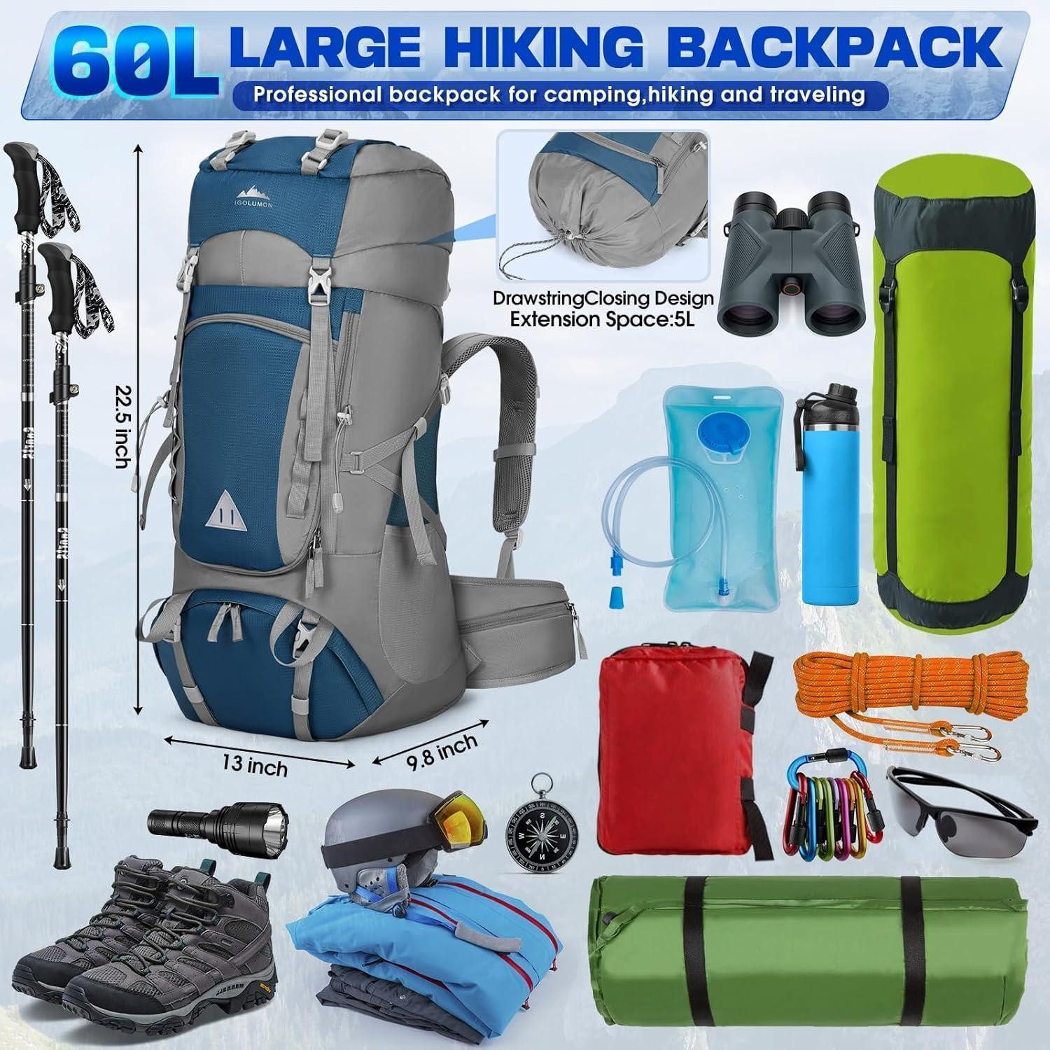 LuxusKollektion Trekkingrucksack Trekkingrucksack 60L Wanderrucksack Herren günstig online kaufen