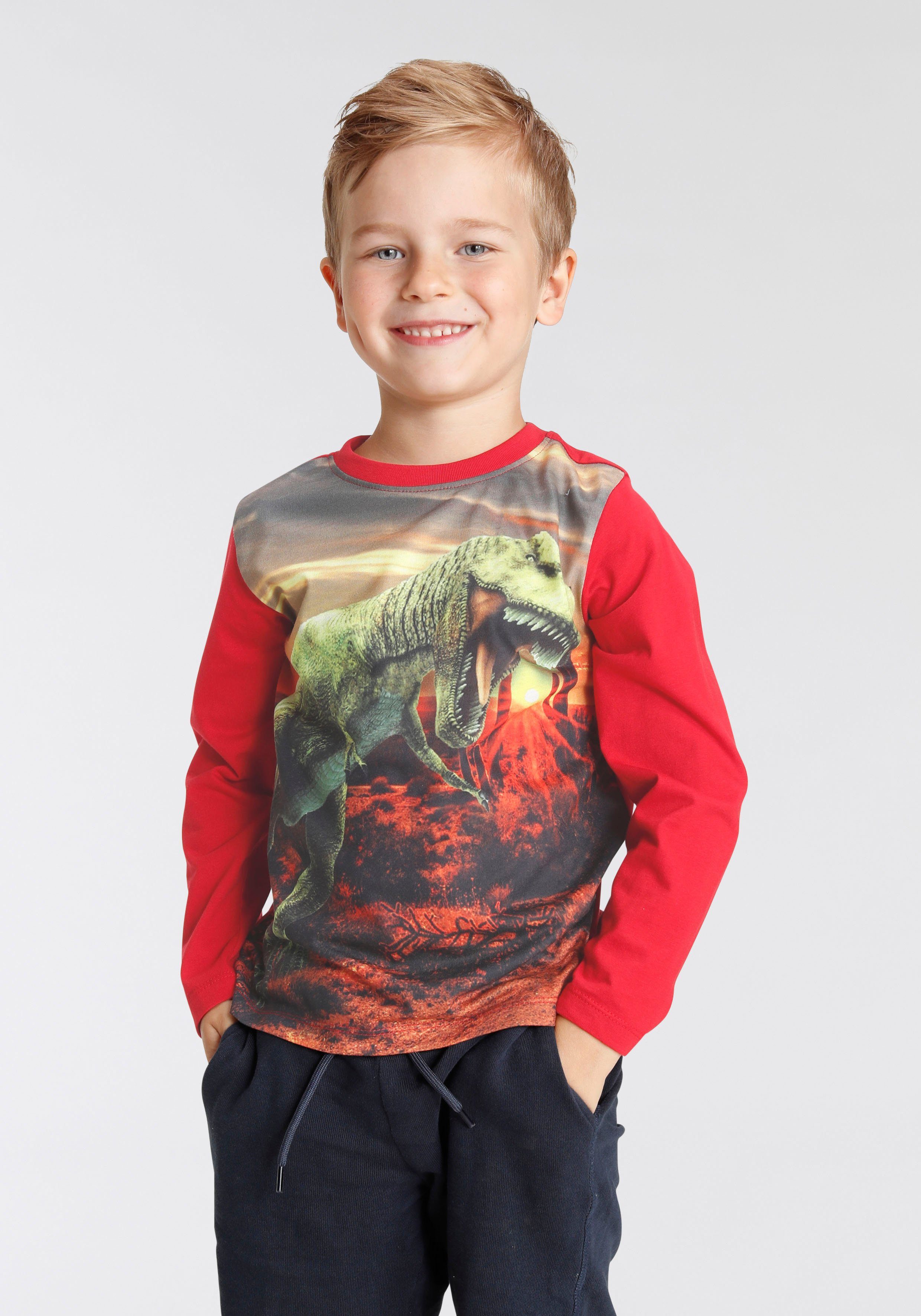 KIDSWORLD Langarmshirt DINO Fotodruck BIGGEST EVER