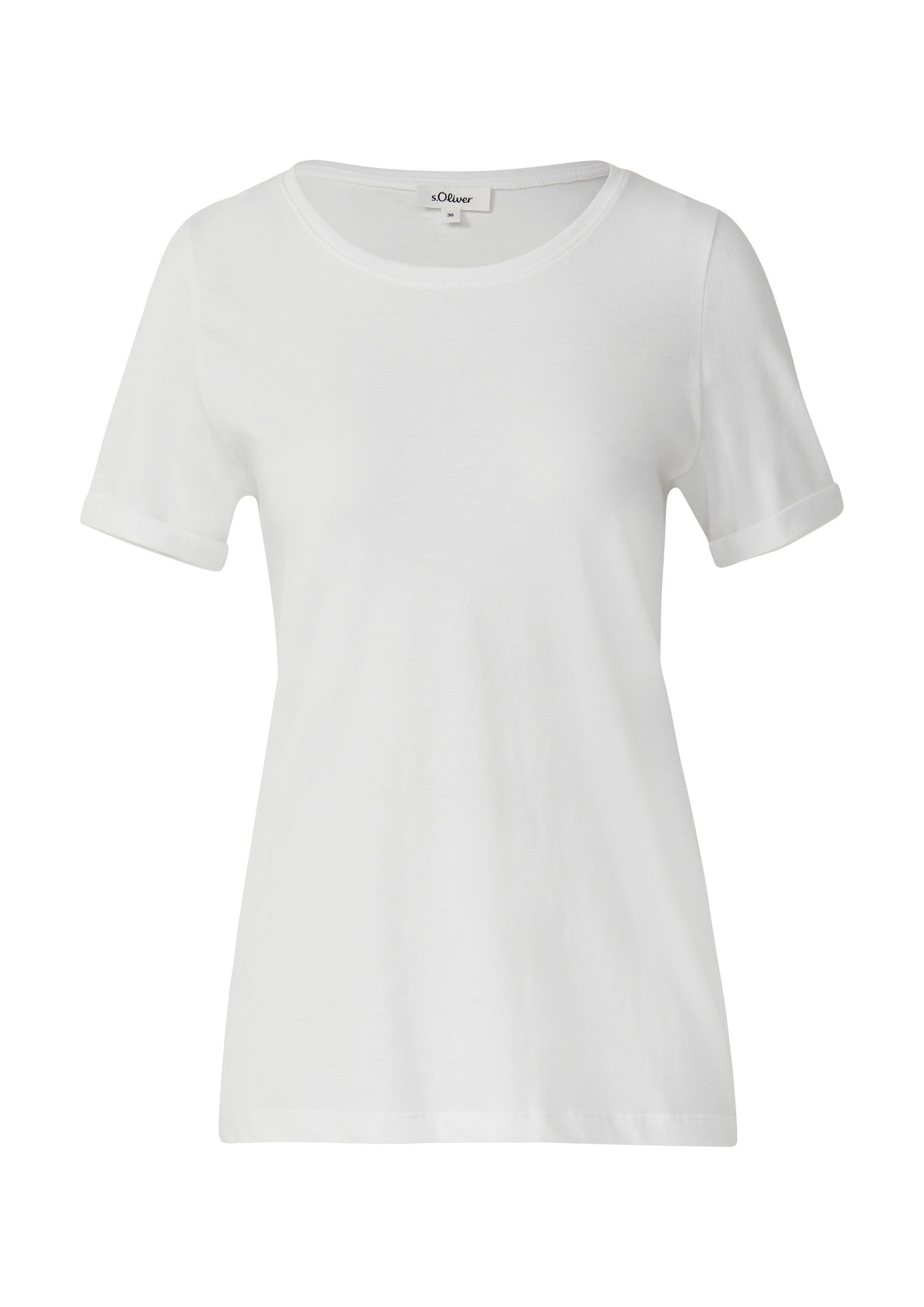 s.Oliver Kurzarmshirt T-Shirt T-Shirt mit Ärmelumschlag günstig online kaufen
