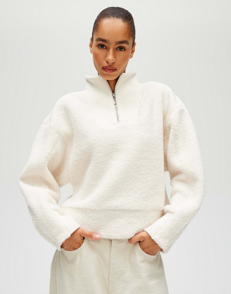 OPUS Sweatshirt GICK Regular Fit aus Teddyfell lockere Passform, flauschiger Griff, wärmend