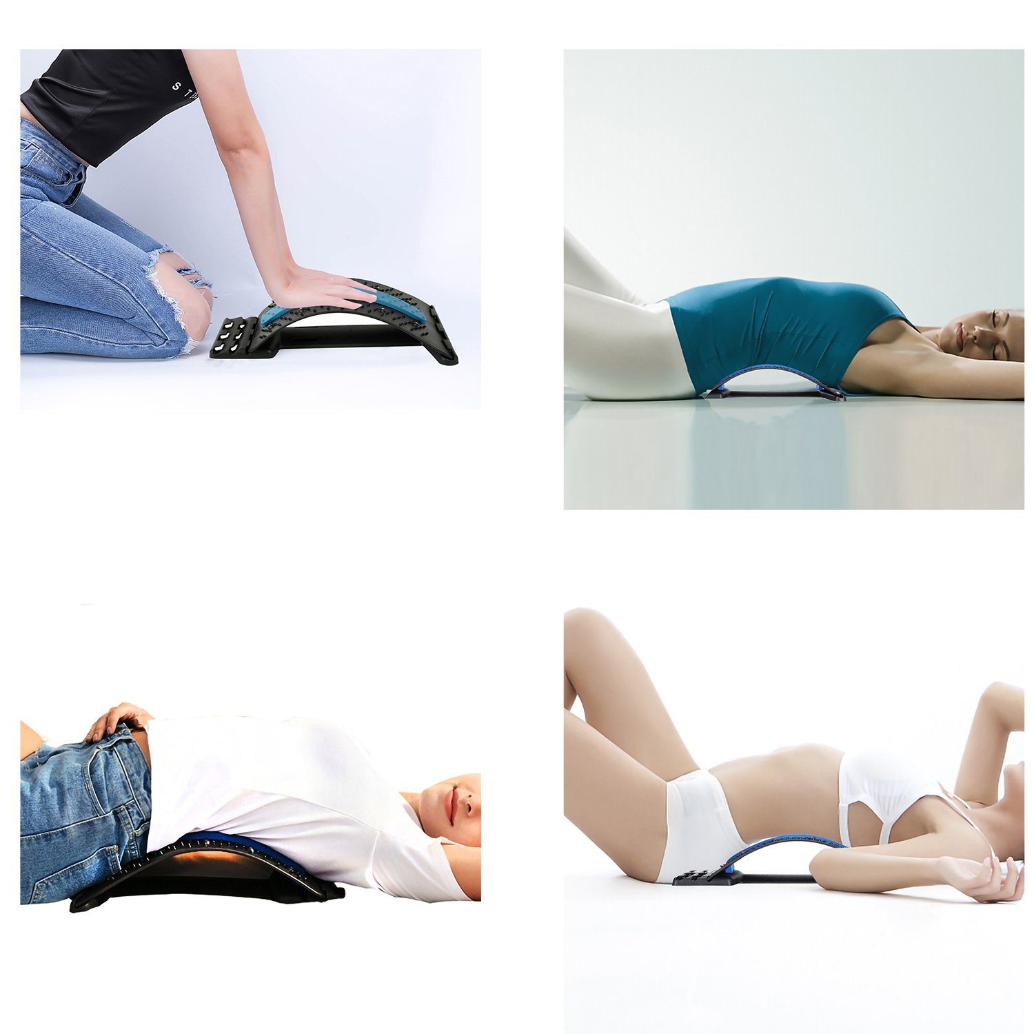 Clanmacy Vorratsglas Back Rückenschmerzen Linderung und Rückenstrecker, für 3 Stufen Unterstützung, Rückendehner Stretcher Lendenwirbelsäule Rückenmassage Einstellbar Entspannung Lila
