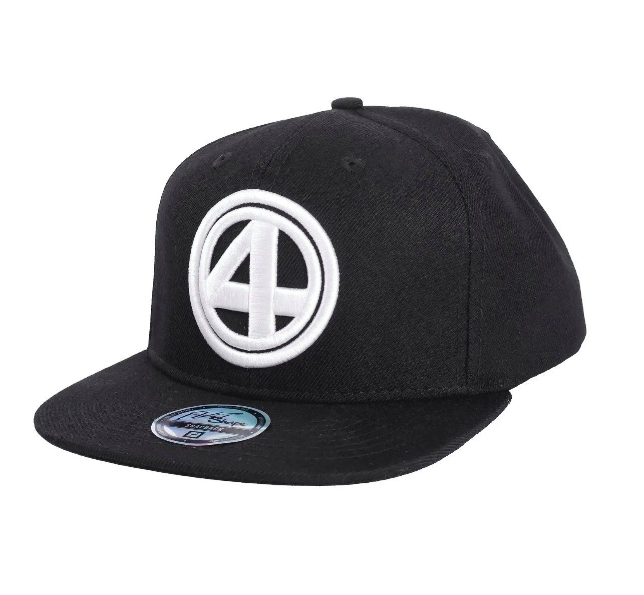 DIE FANTASTISCHEN VIER Snapback Cap Snapback schwarz - 3DLogo Stick in Weiß, 100% Baumwolle, Basecap