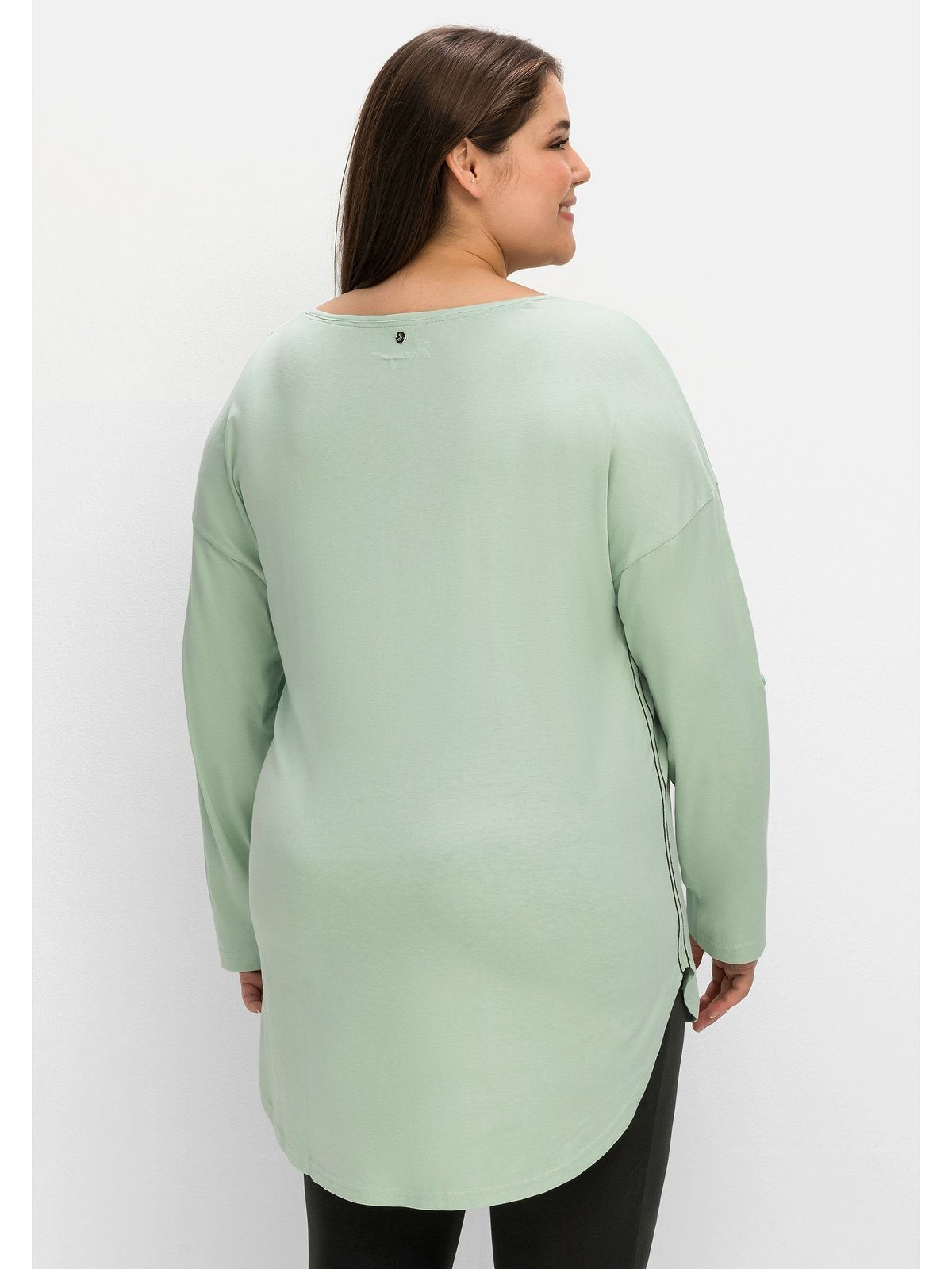 Größen verlängerter Yoga & Relax Sheego Shirt mit Rückenpartie Große