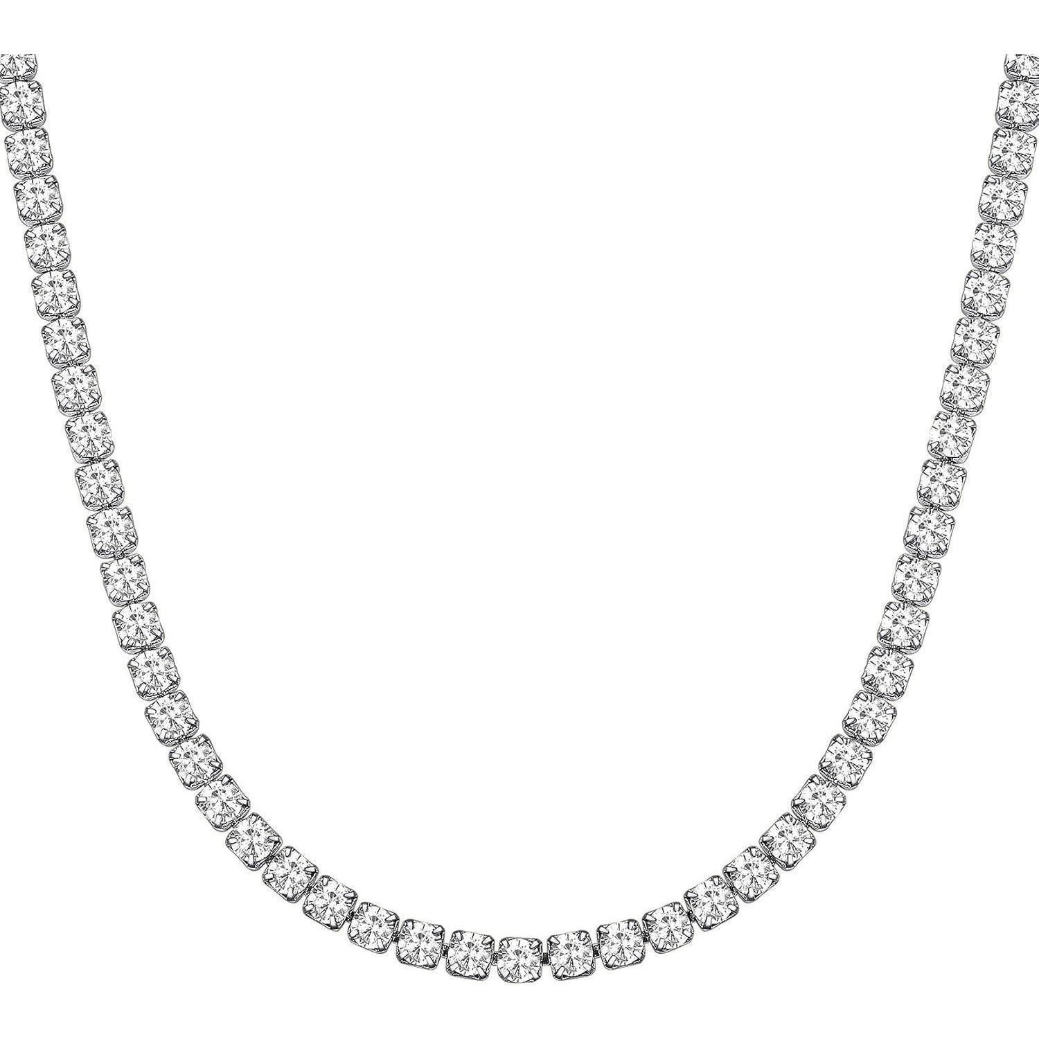 LuxusKollektion Kette und Anhänger Set Damen Halskette mit Zirkonia Tennis-Kette 46cm vergoldet Modeschmuck