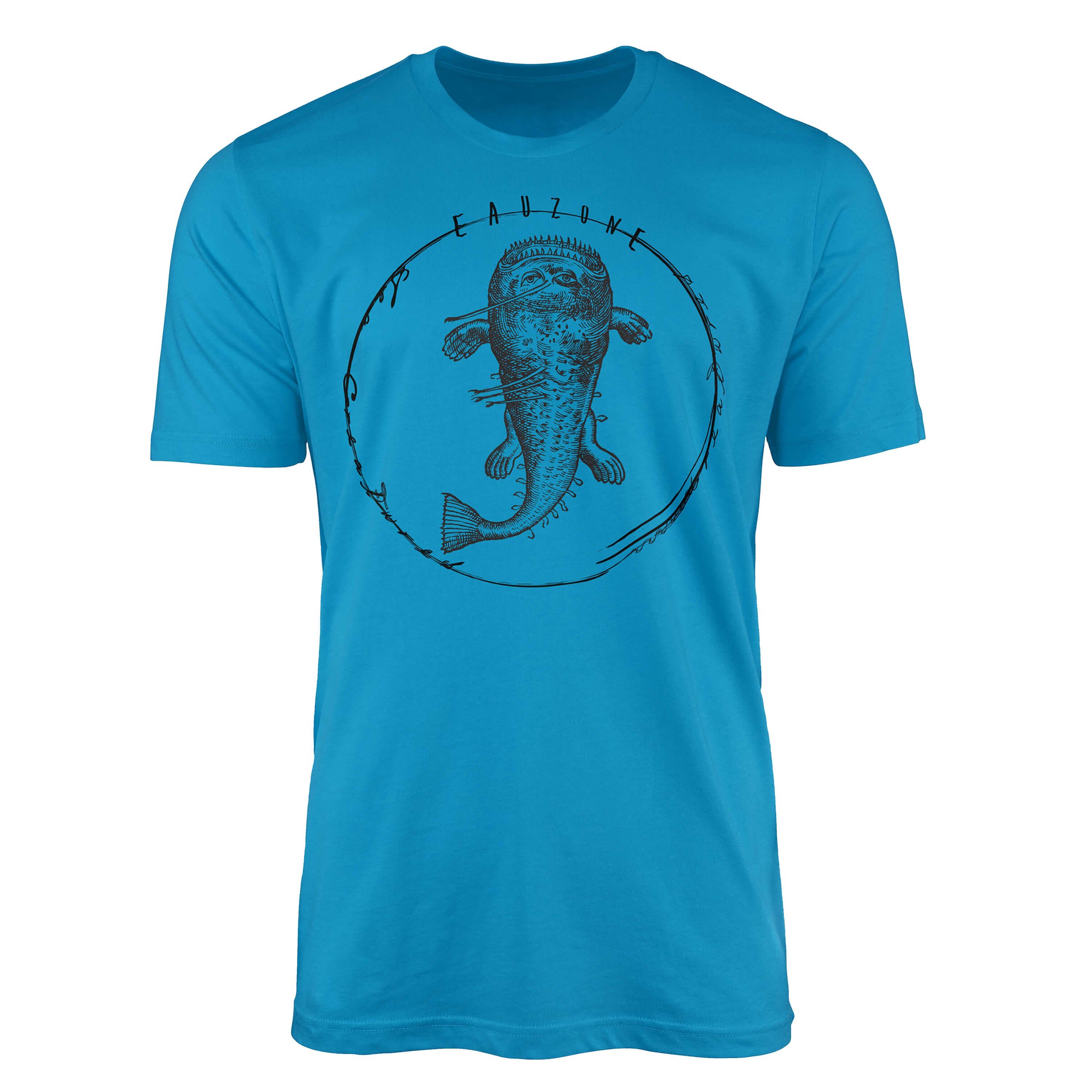 Sinus Art T-Shirt T-Shirt Tiefsee Fische - Serie: Sea Creatures, feine Struktur und sportlicher Schnitt / Sea 073 Atoll