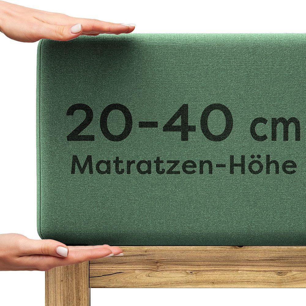 Wolkenfeld Spannbettlaken Boxspringbett Bettlaken - Spannbetttuch für Matratzen bis 40cm, Jersey, Gummizug: rundum, (1 Stück), Elastisch & Rutschfest: 90x200, 140x200, 160x200, 180x200 & Übergrößen