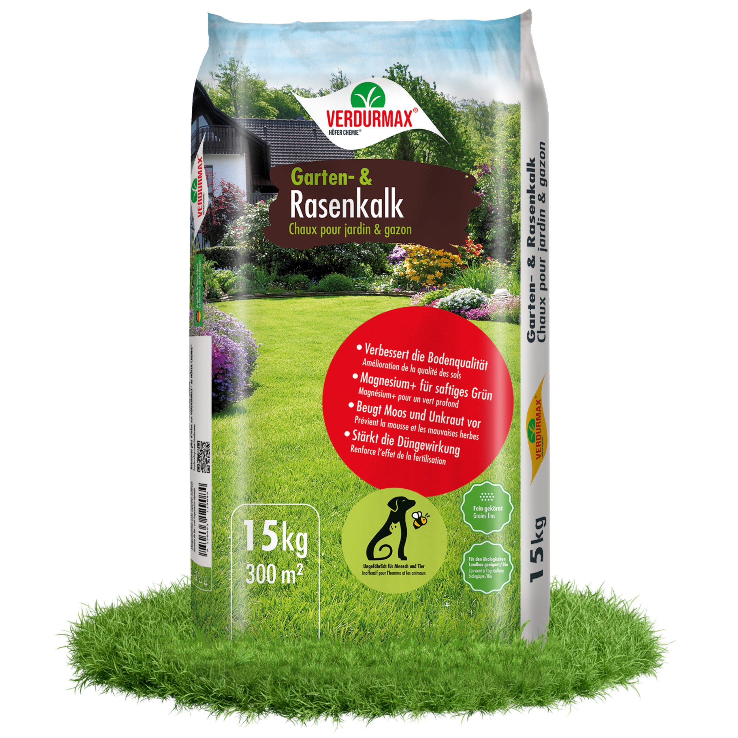 Höfer Chemie GmbH Rasenkalk 15 kg VERDURMAX® Garten- und Rasenkalk, 1-St.
