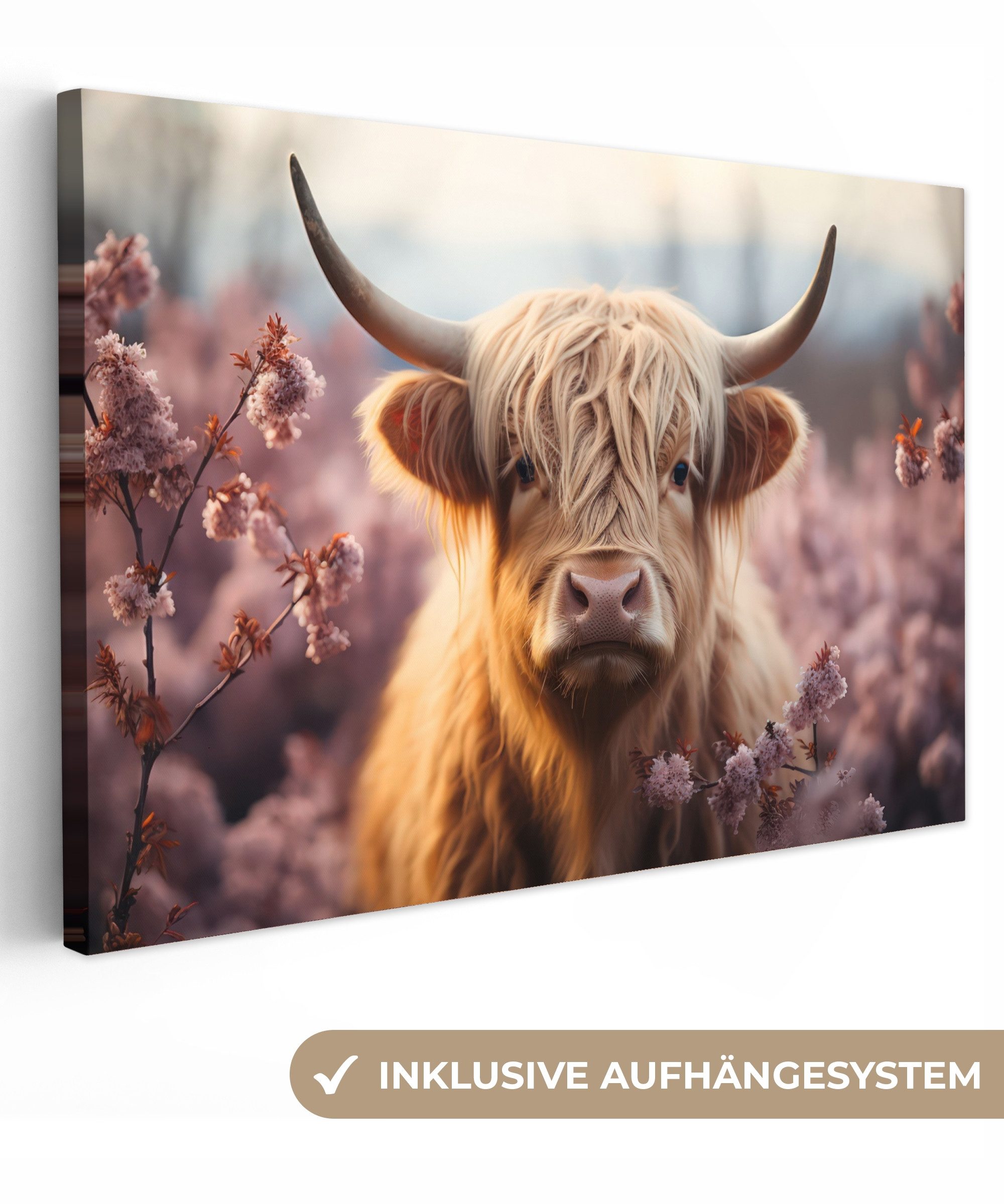 OneMillionCanvasses® Leinwandbild Schottischer Highlander - Tierporträt - B günstig online kaufen