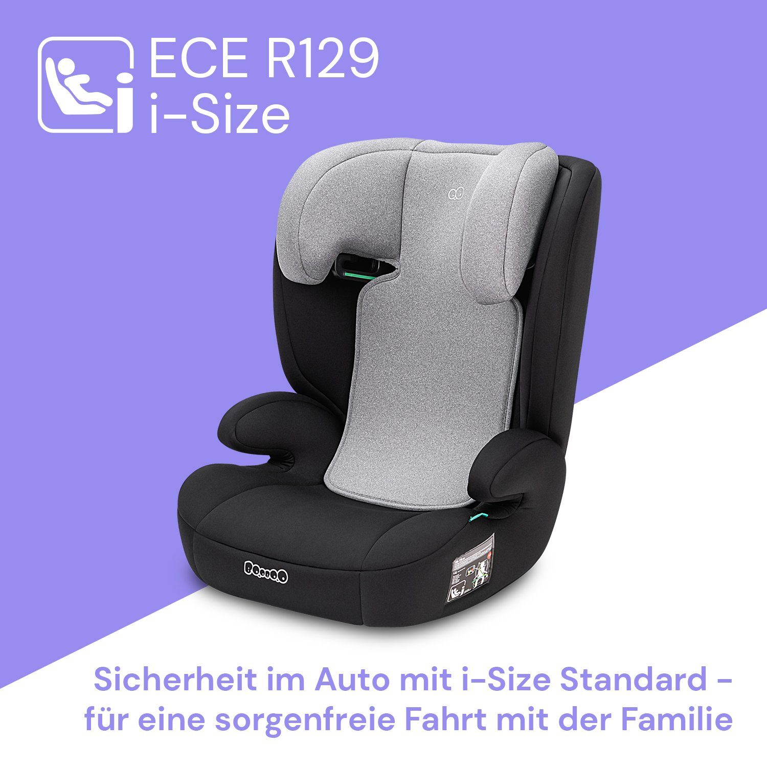 BooBoo Autokindersitz Safety Oslo (ohne Isofix), ab: 4 Jahren, bis: 12 Jahre, ab: 100 cm, bis: 150 cm, sicher & bequem für Kinder von 100 bis 150 cm, einfache Montage