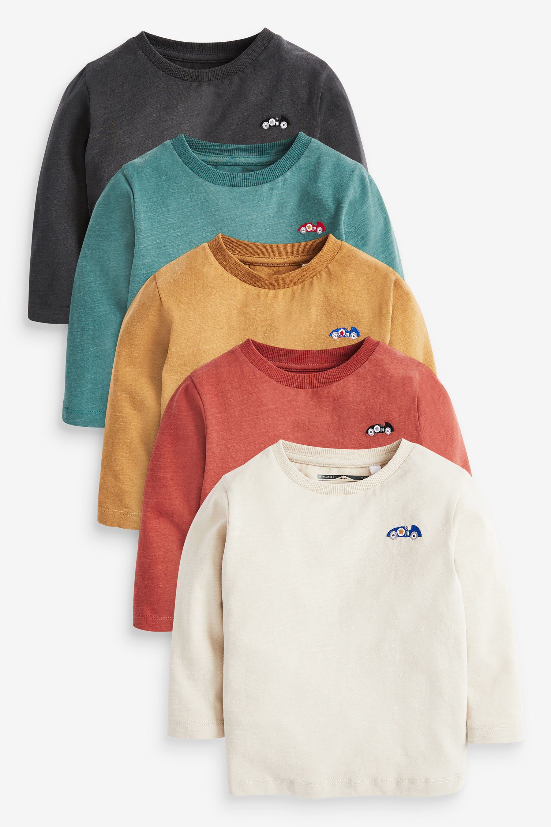 Langarmshirt Langärmelige T-Shirts im 5er-Pack