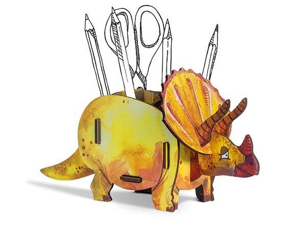 WERKHAUS® Aufbewahrungsbox Werkhaus Stiftebox Dinos Triceratops günstig online kaufen