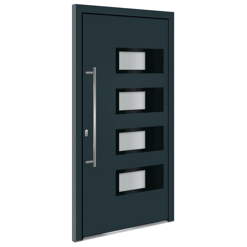 vidaXL Haustür Haustür Anthrazit 110x210 cm Aluminium und PVC Eingangstür Hauseingang