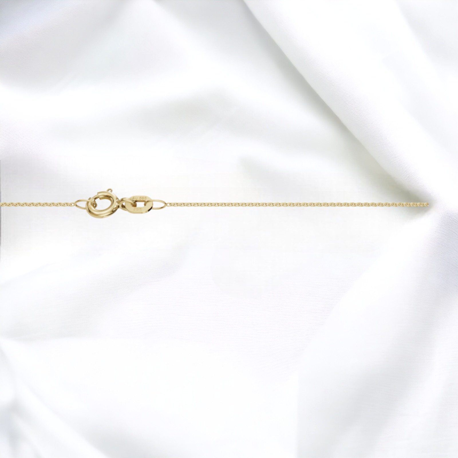 Joyes Boutique Goldkette JB Edle Goldkette Ankerkette 585 - 14 K Gold 0,8 mm 36 cm (Gold, JB)