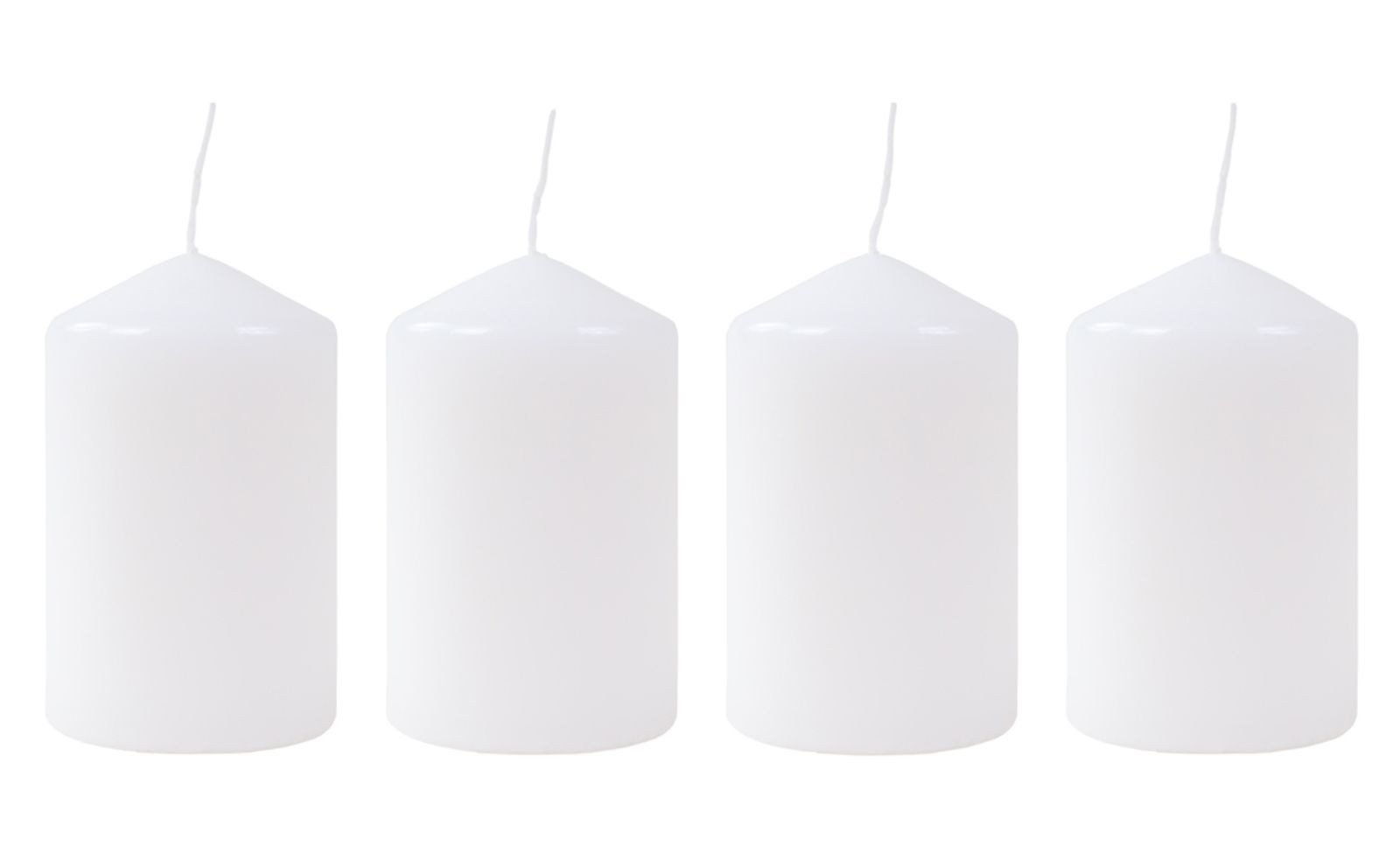 BURI Adventskerze 4er-Set Adventskranzkerzen 50x80mm weiß Weihnachtskerze Stumpenkerze (4-tlg)