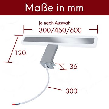 kalb Spiegelleuchte Mera LED Badleuchte Badlampe Spiegellampe Spiegelleuchte 230V, 300mm - Neutralweiss, neutralweiß