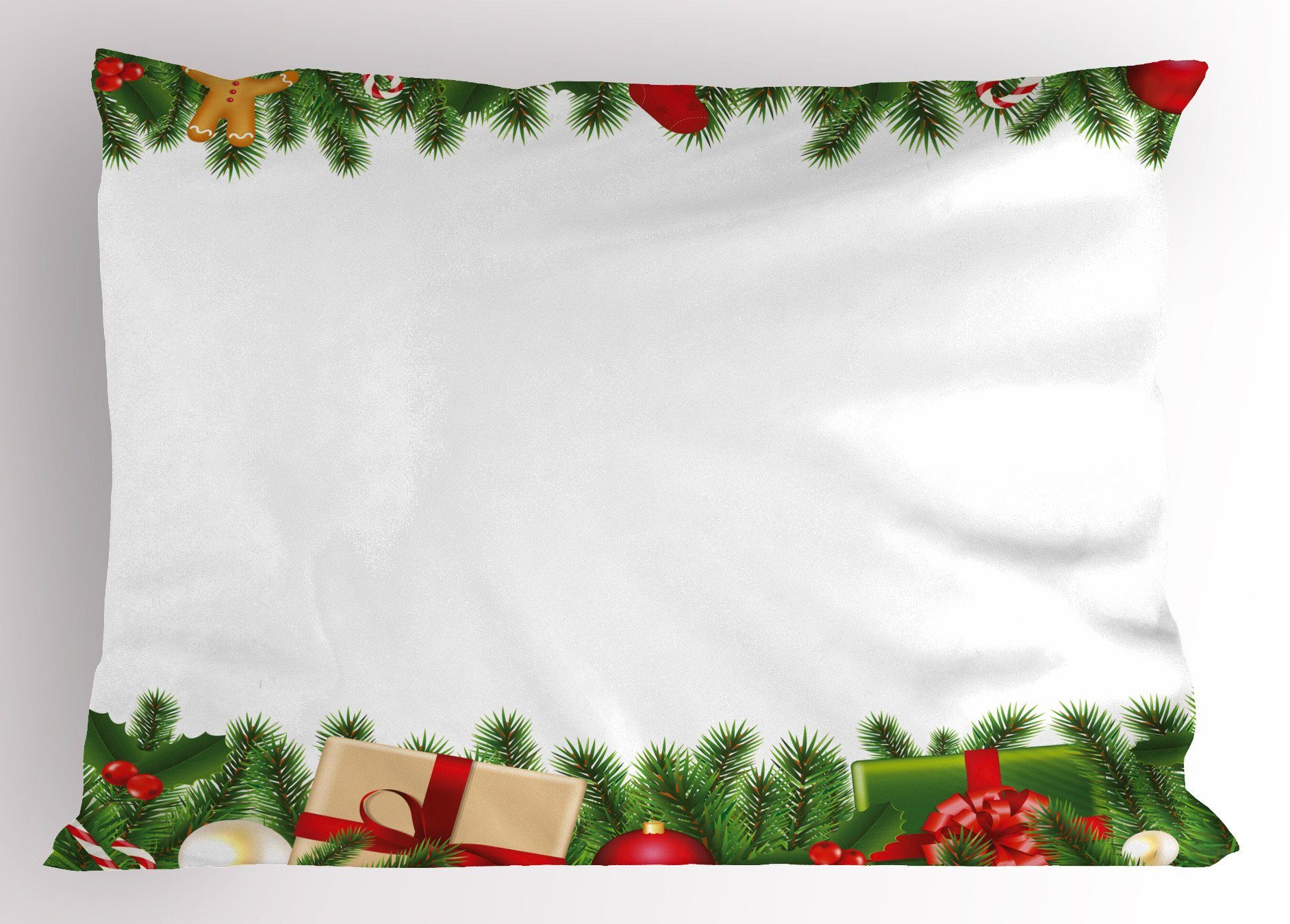 Kissenbezüge Dekorativer Standard Stück), Kissenbezug, Klassische Size Garland Weihnachten King (1 Baum Abakuhaus Gedruckter