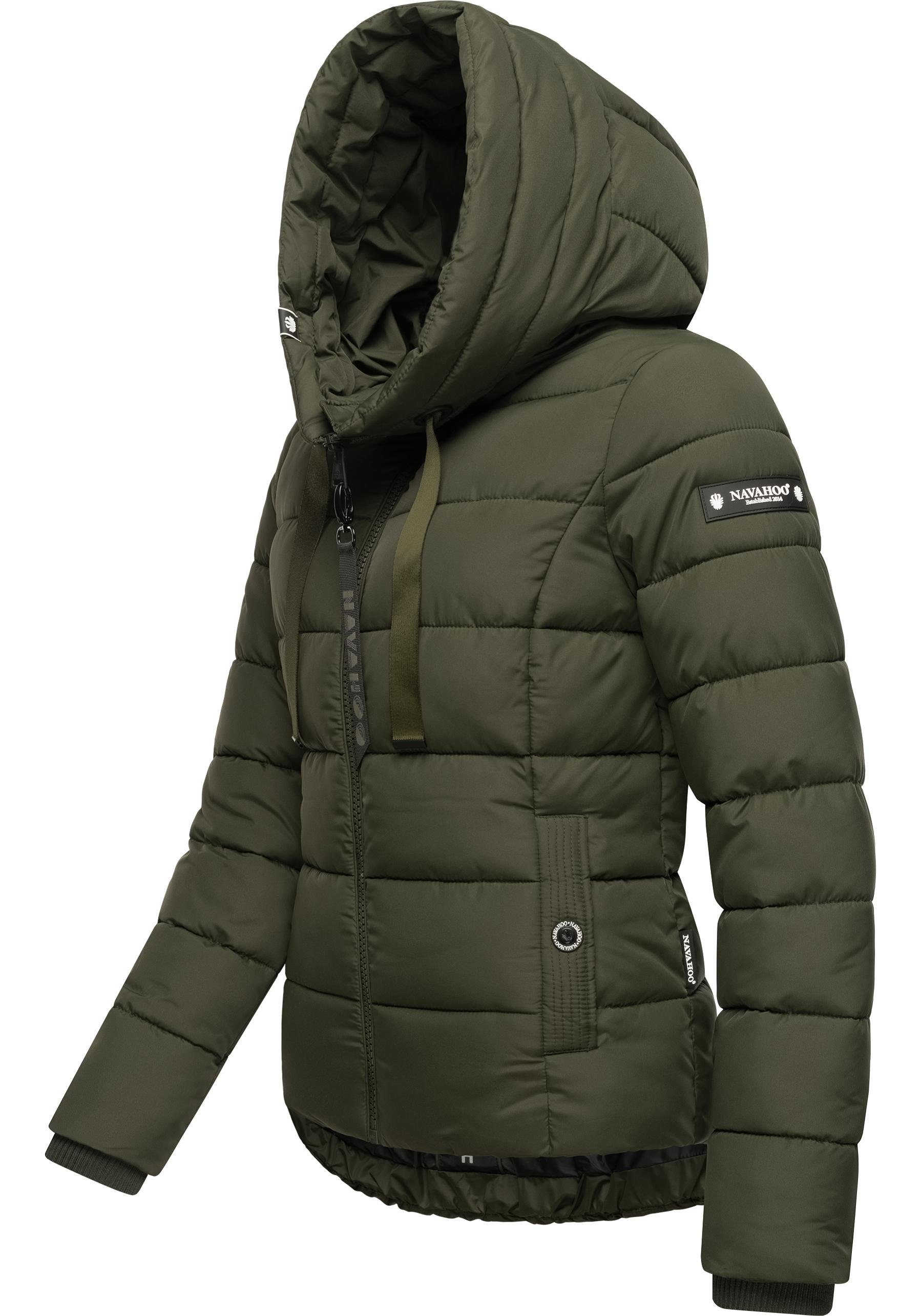 Navahoo Steppjacke Amayaa stylische Damen Winterjacke mit coolen Applikationen – Bild 2 von 5