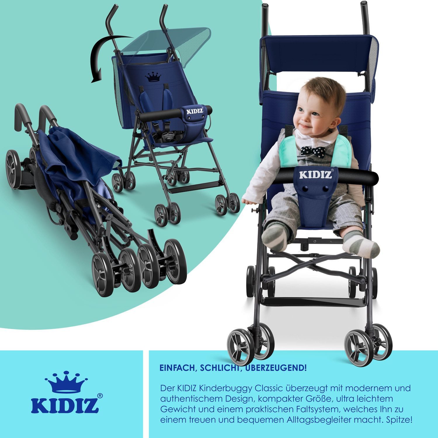 KIDIZ Kombi-Kinderwagen, Kinderwagen CITY Buggy Kinderbuggy klappbar Sportwagen Faltbar
