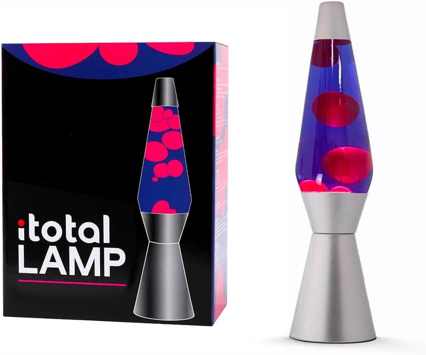 I-TOTAL Lavalampe I-TOTAL® Lavalampe Magie Lavaspektakel Lila Rose Silber Spaceship