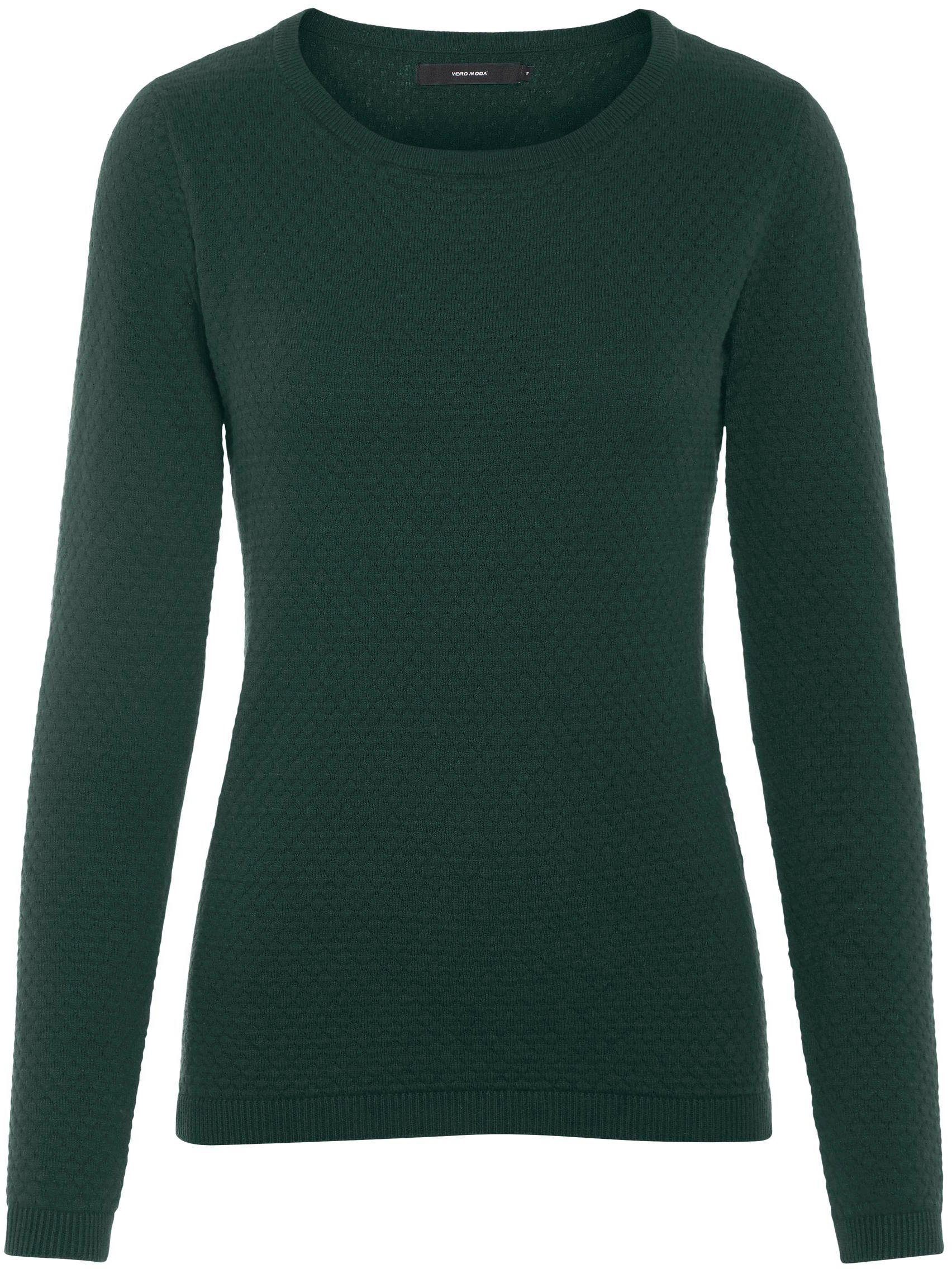 Vero Moda Rundhalspullover VMCARE STRUCTURE LS O-NECK BLOUSE aus Bio-Baumwolle pine grove