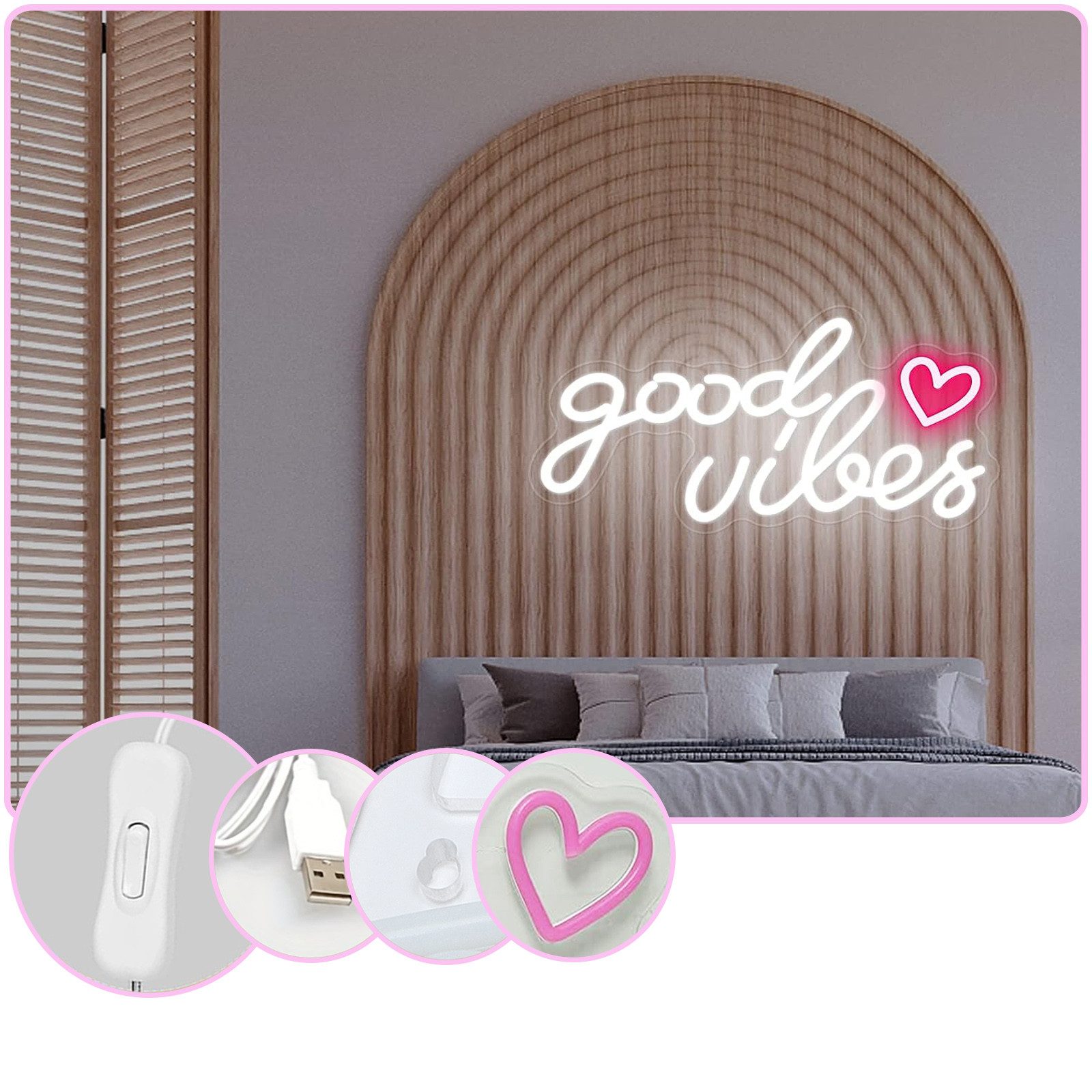 MUPOO LED Dekolicht Good Vibes Neonschild günstig online kaufen